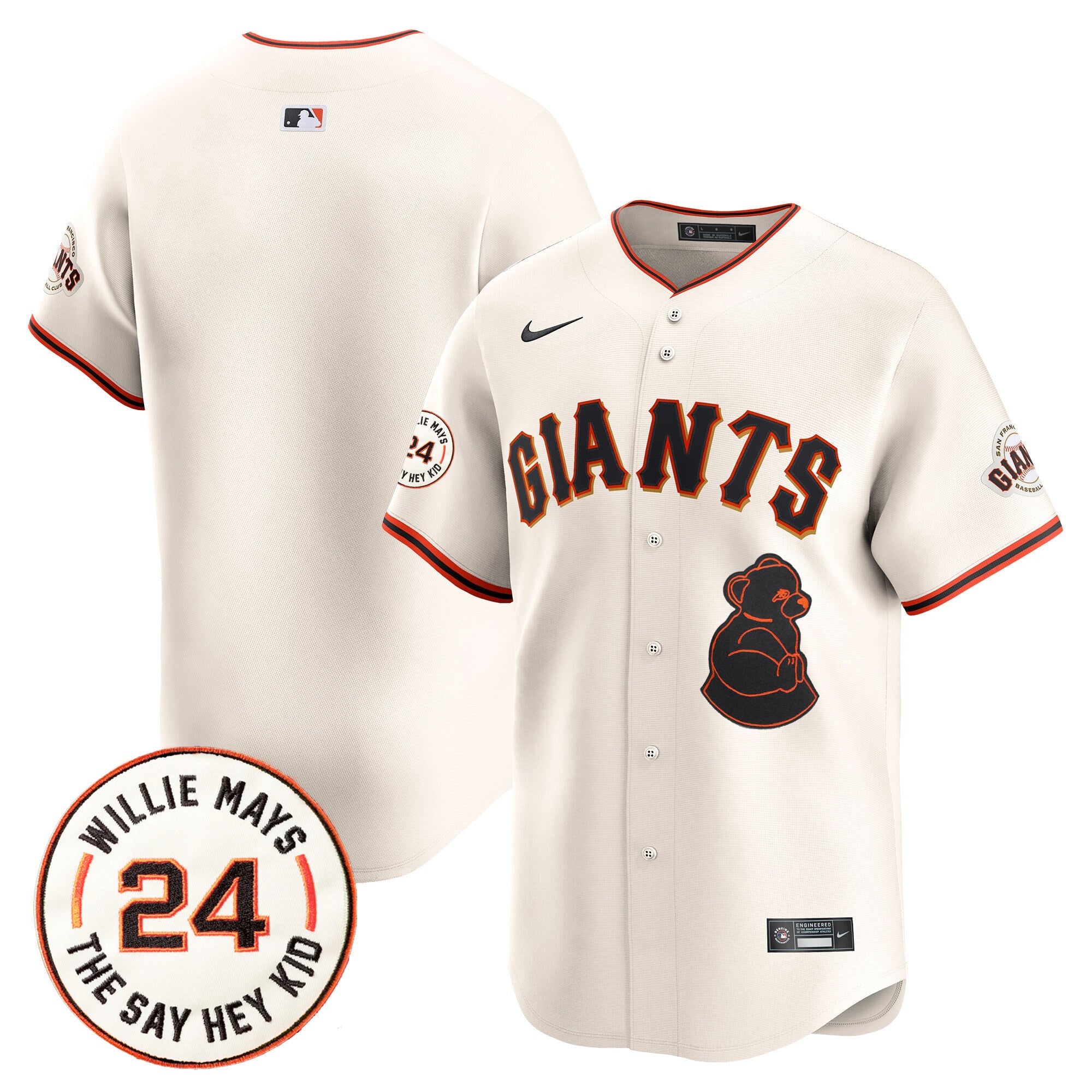 Men’s San Francisco 2024 Willie Mays Patch Vapor Premier Limited Jersey V4