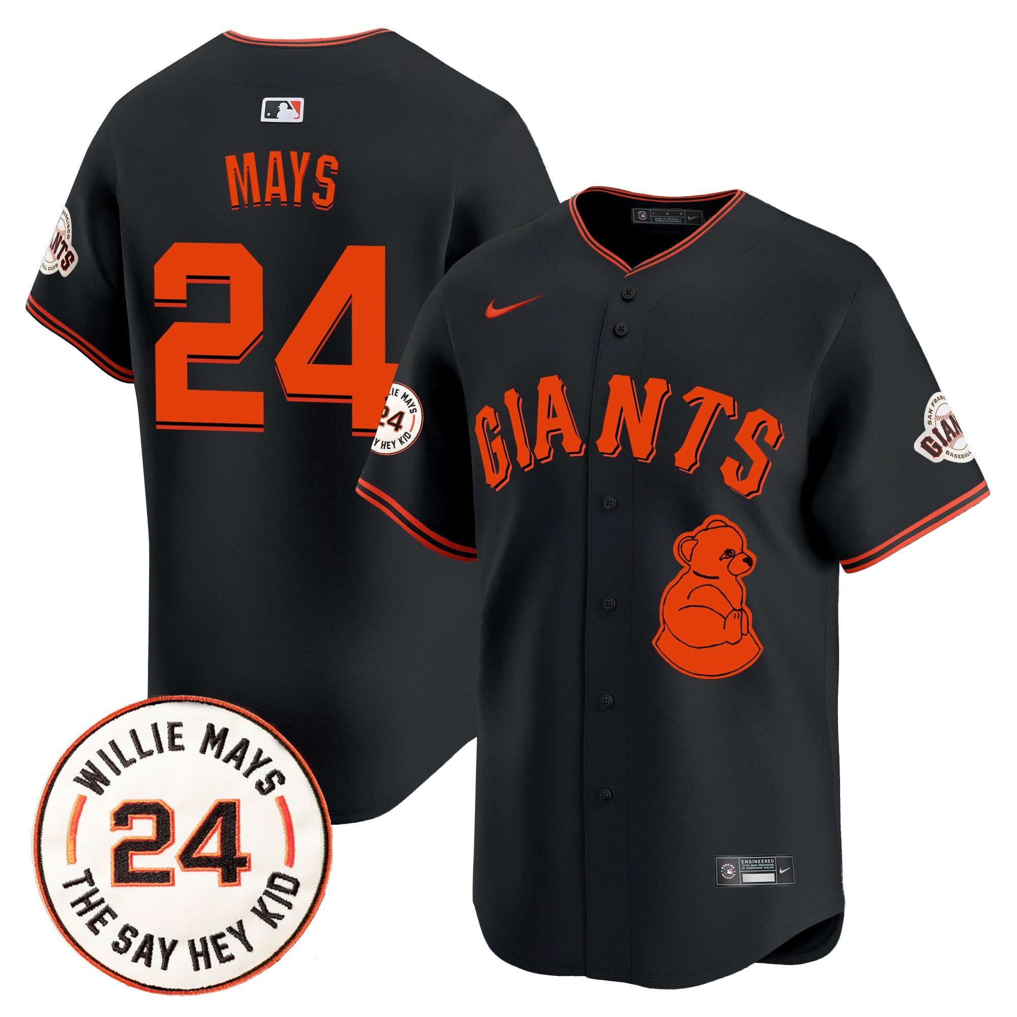 Men’s San Francisco 2024 Willie Mays Patch Vapor Premier Limited Jersey V4