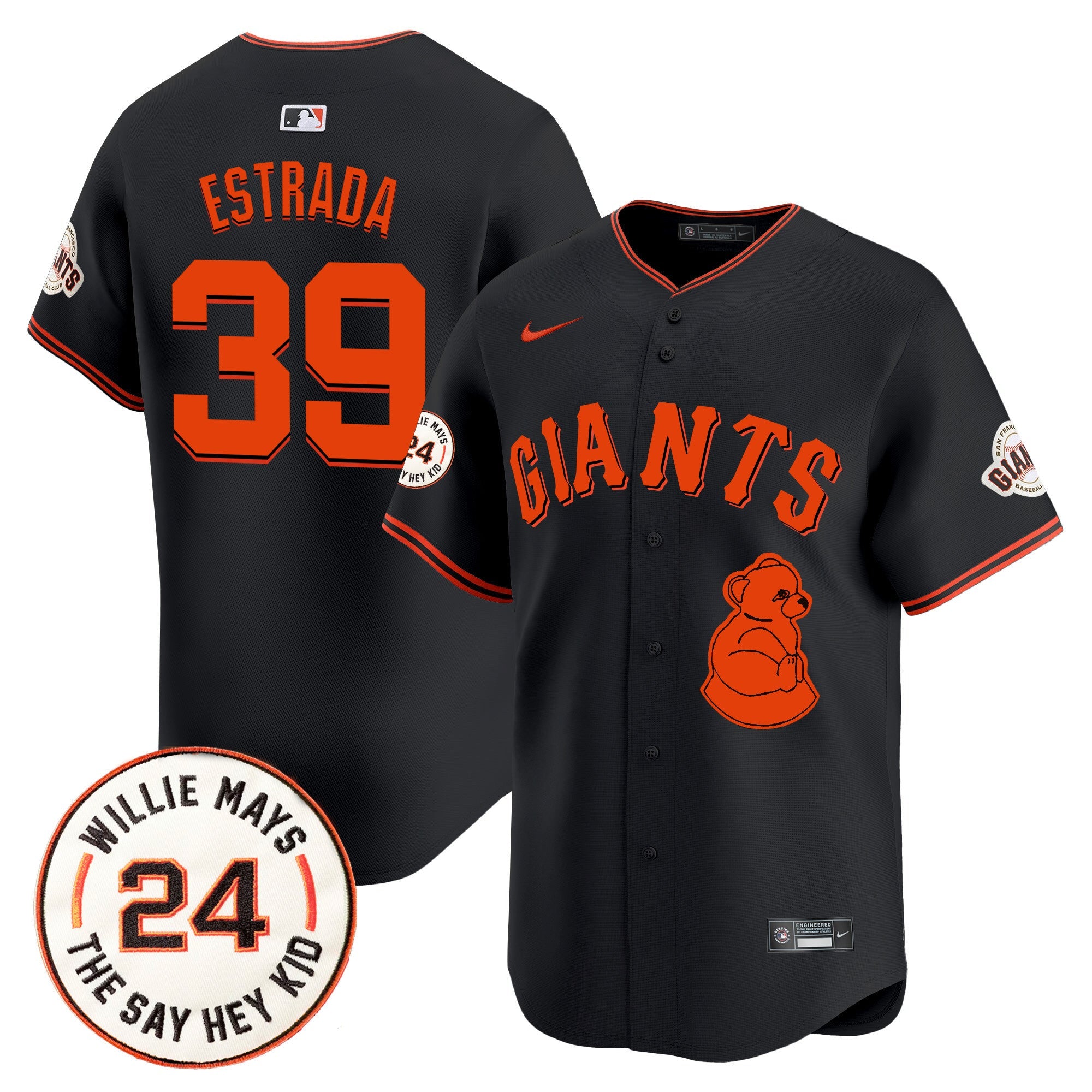 Men’s San Francisco 2024 Willie Mays Patch Vapor Premier Limited Jersey V4