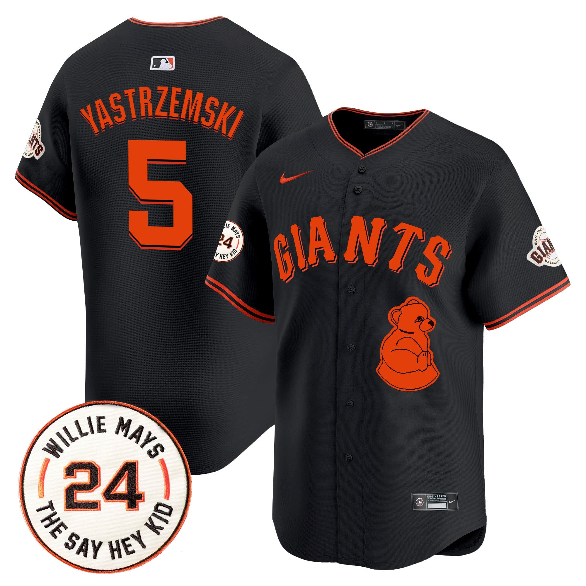 Men’s San Francisco 2024 Willie Mays Patch Vapor Premier Limited Jersey V4