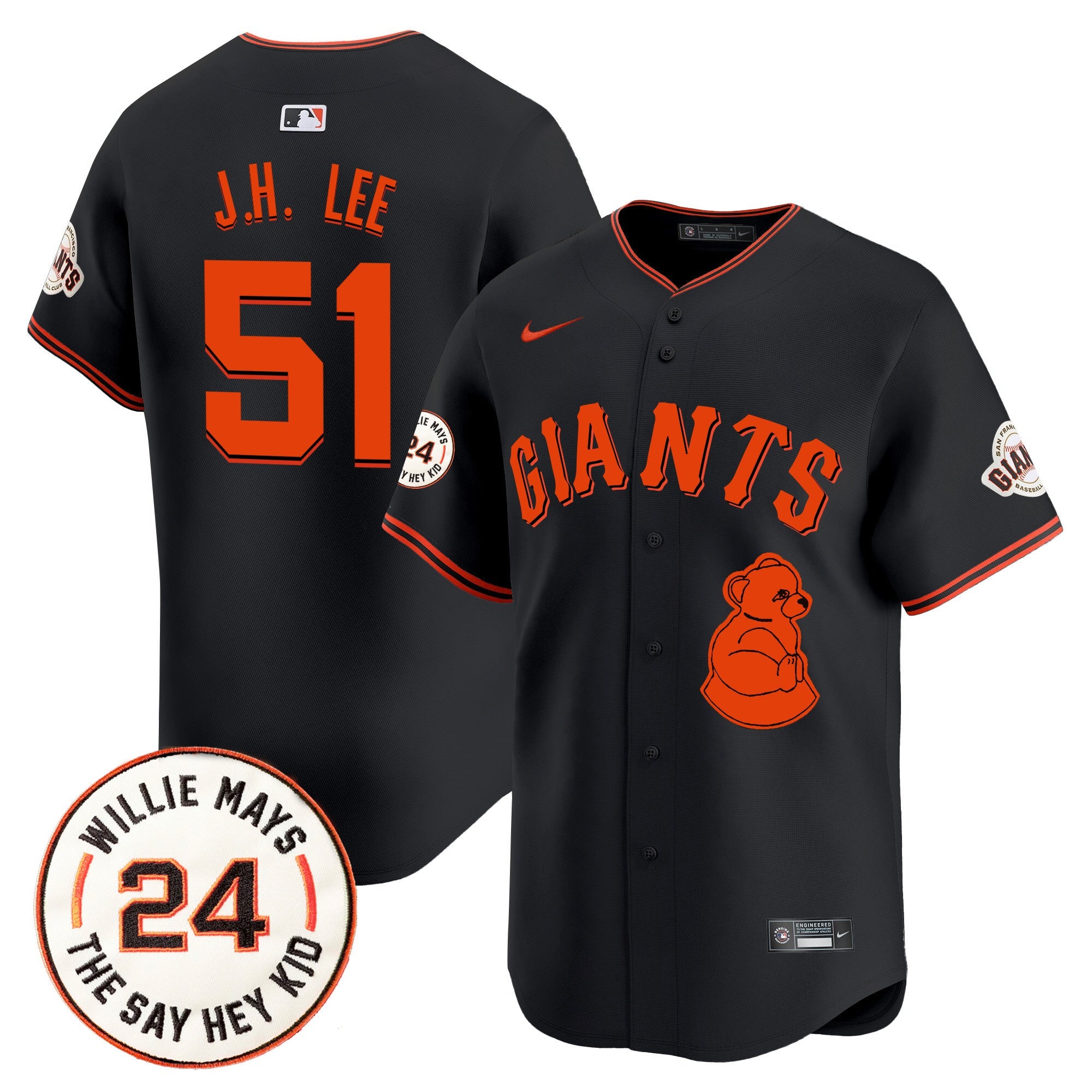 Men’s San Francisco 2024 Willie Mays Patch Vapor Premier Limited Jersey V4