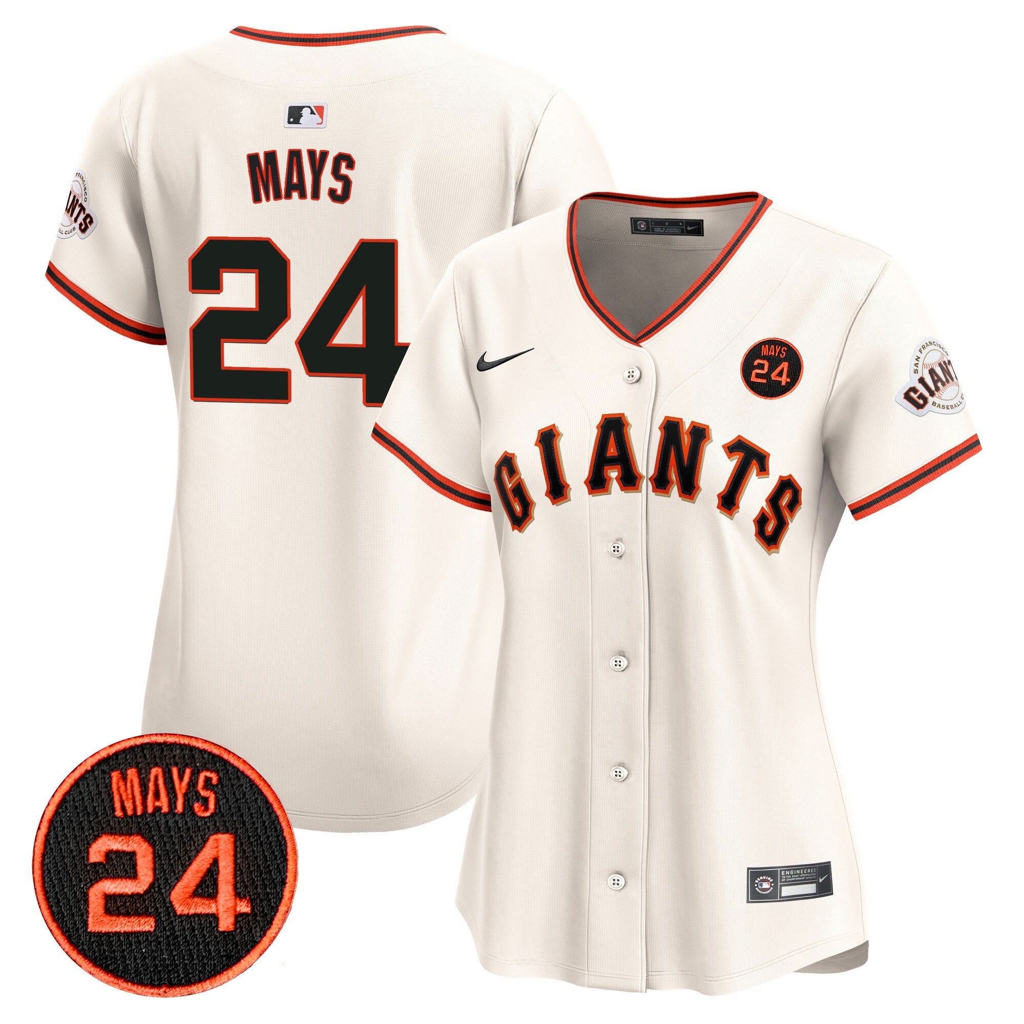 Women’s San Francisco 2024 Willie Mays Patch Vapor Premier Limited Jersey V3
