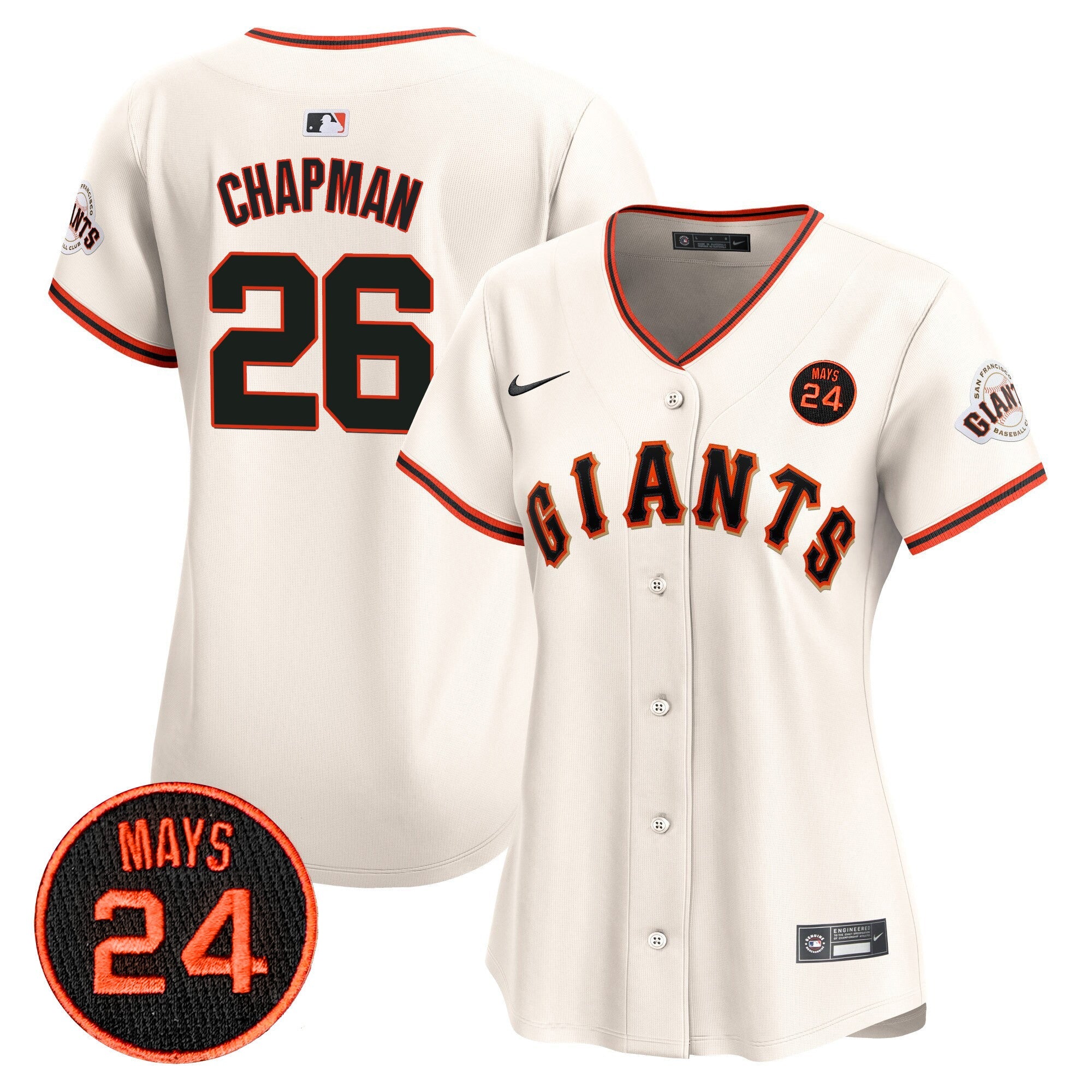 Women’s San Francisco 2024 Willie Mays Patch Vapor Premier Limited Jersey V3