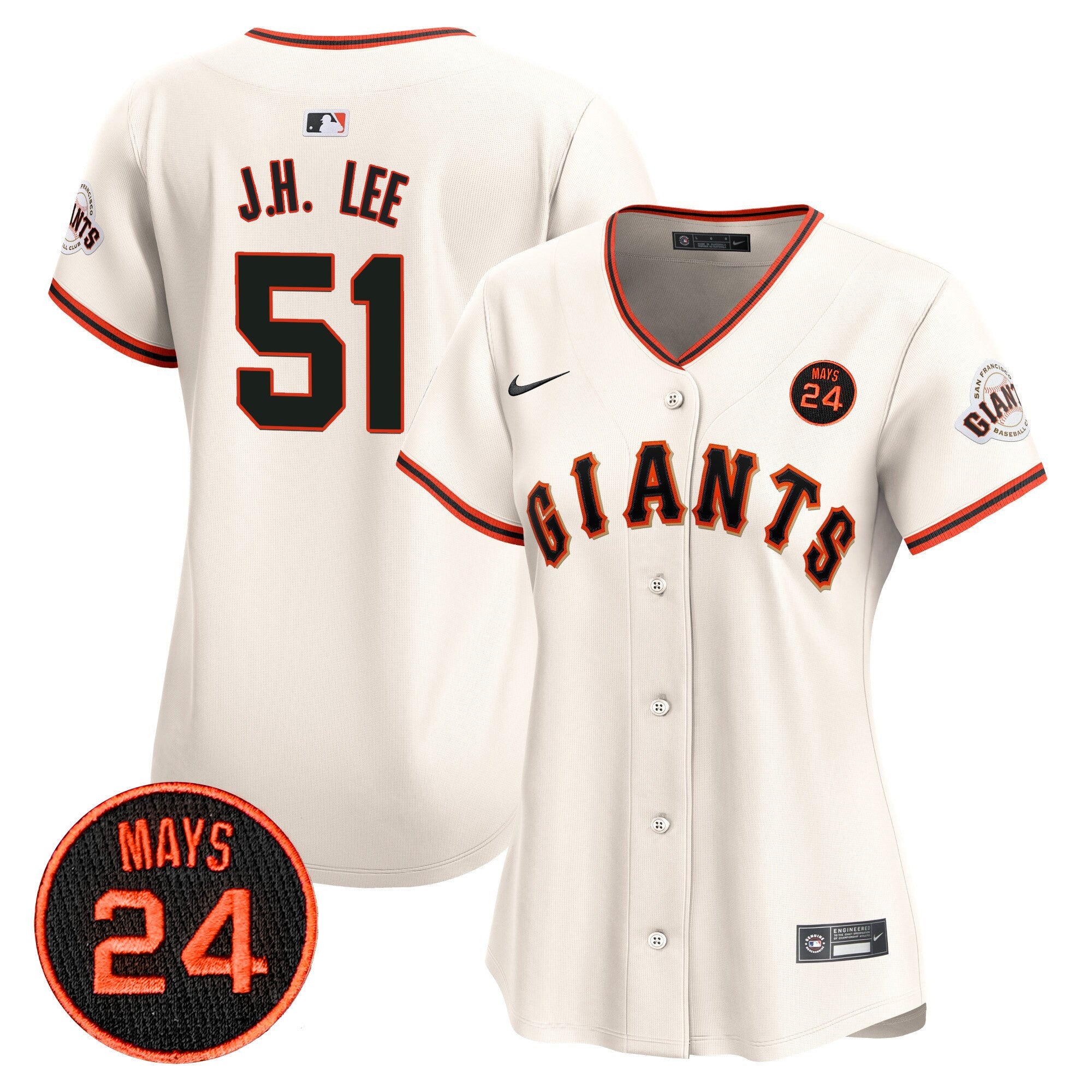 Women’s San Francisco 2024 Willie Mays Patch Vapor Premier Limited Jersey V3