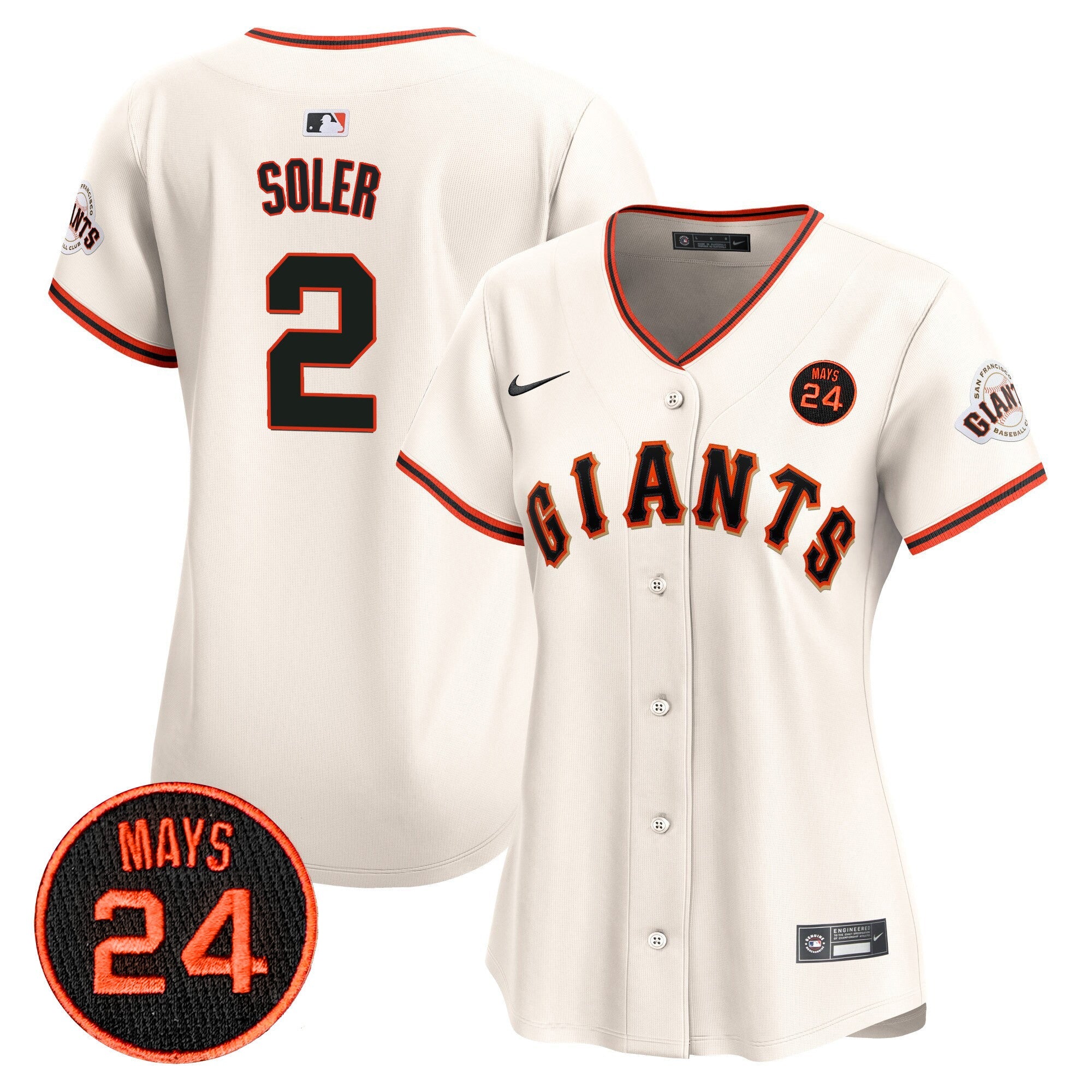 Women’s San Francisco 2024 Willie Mays Patch Vapor Premier Limited Jersey V3