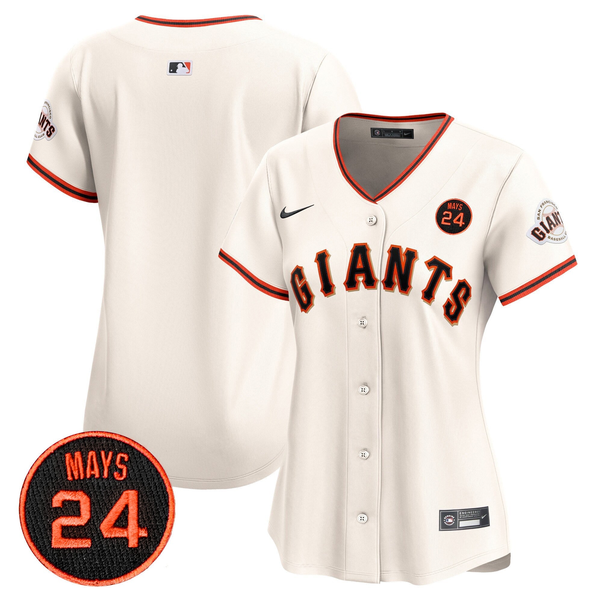Women’s San Francisco 2024 Willie Mays Patch Vapor Premier Limited Jersey V3
