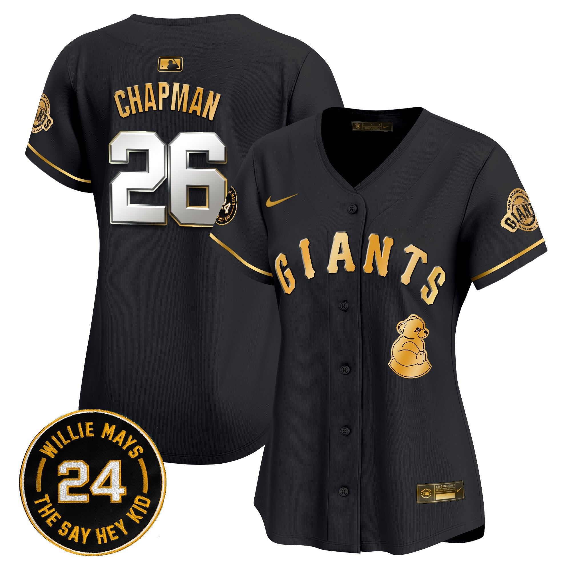 Women’s San Francisco 2024 Willie Mays Patch Vapor Premier Limited Jersey V4