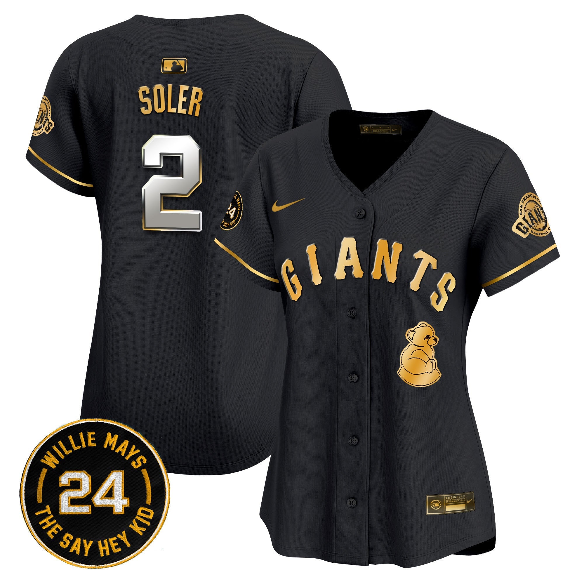 Women’s San Francisco 2024 Willie Mays Patch Vapor Premier Limited Jersey V4