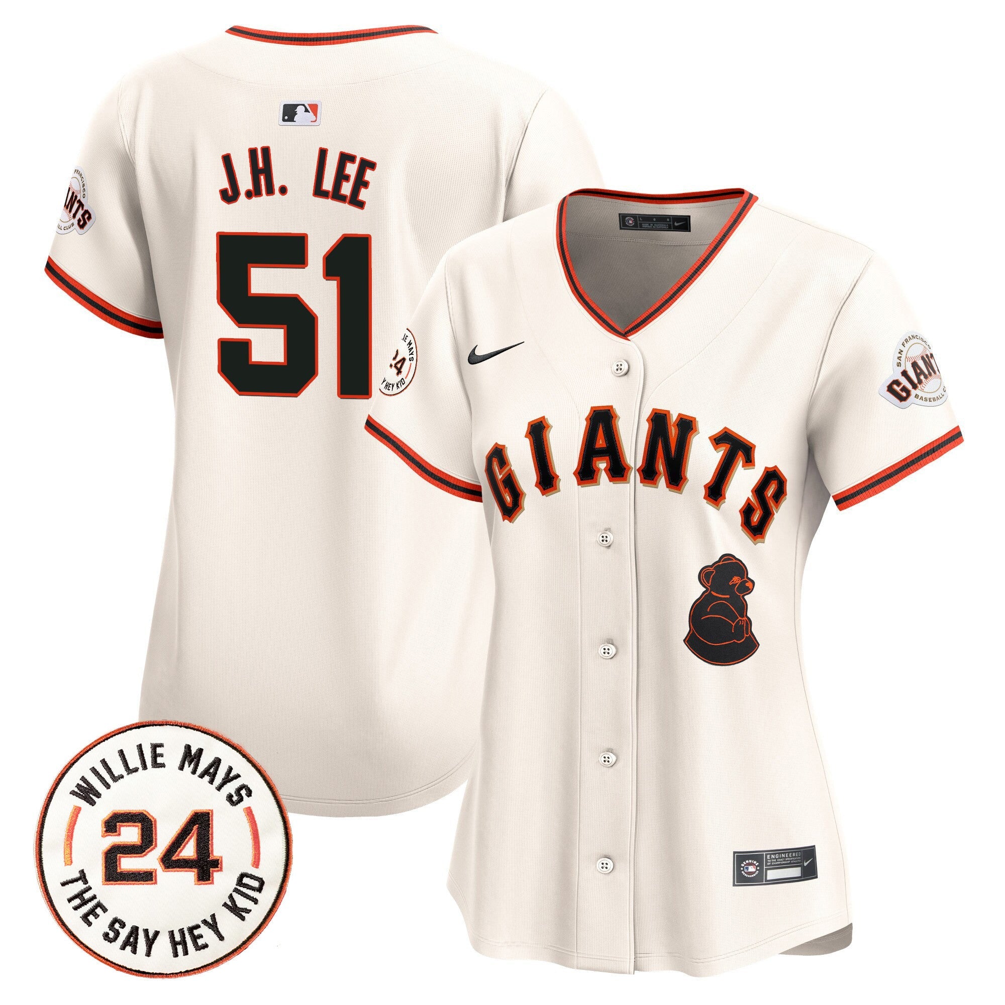 Women’s San Francisco 2024 Willie Mays Patch Vapor Premier Limited Jersey V4