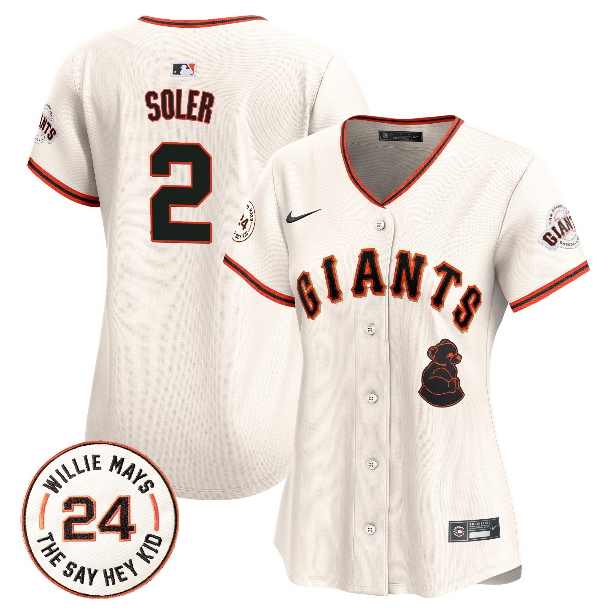 Women’s San Francisco 2024 Willie Mays Patch Vapor Premier Limited Jersey V4