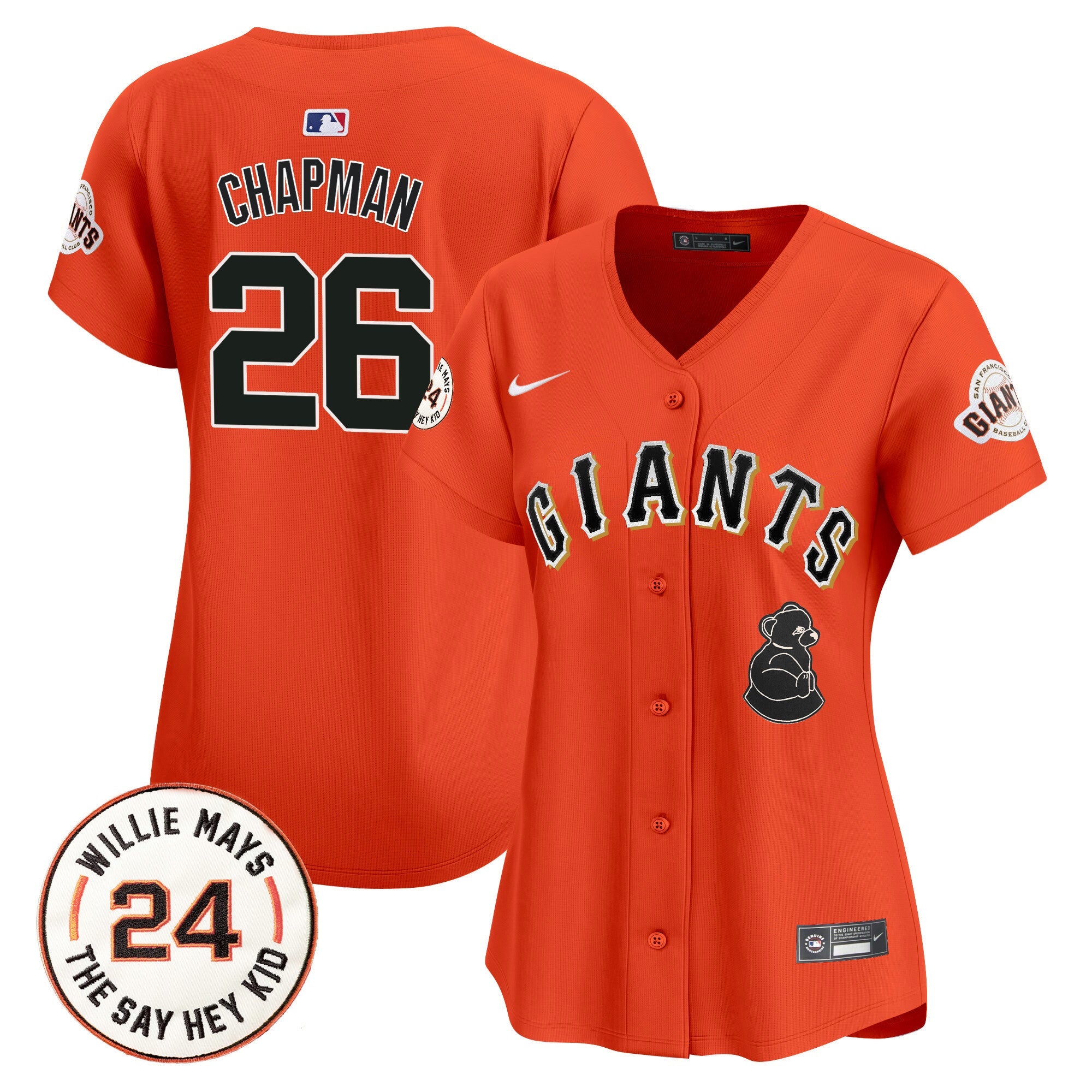 Women’s San Francisco 2024 Willie Mays Patch Vapor Premier Limited Jersey V4