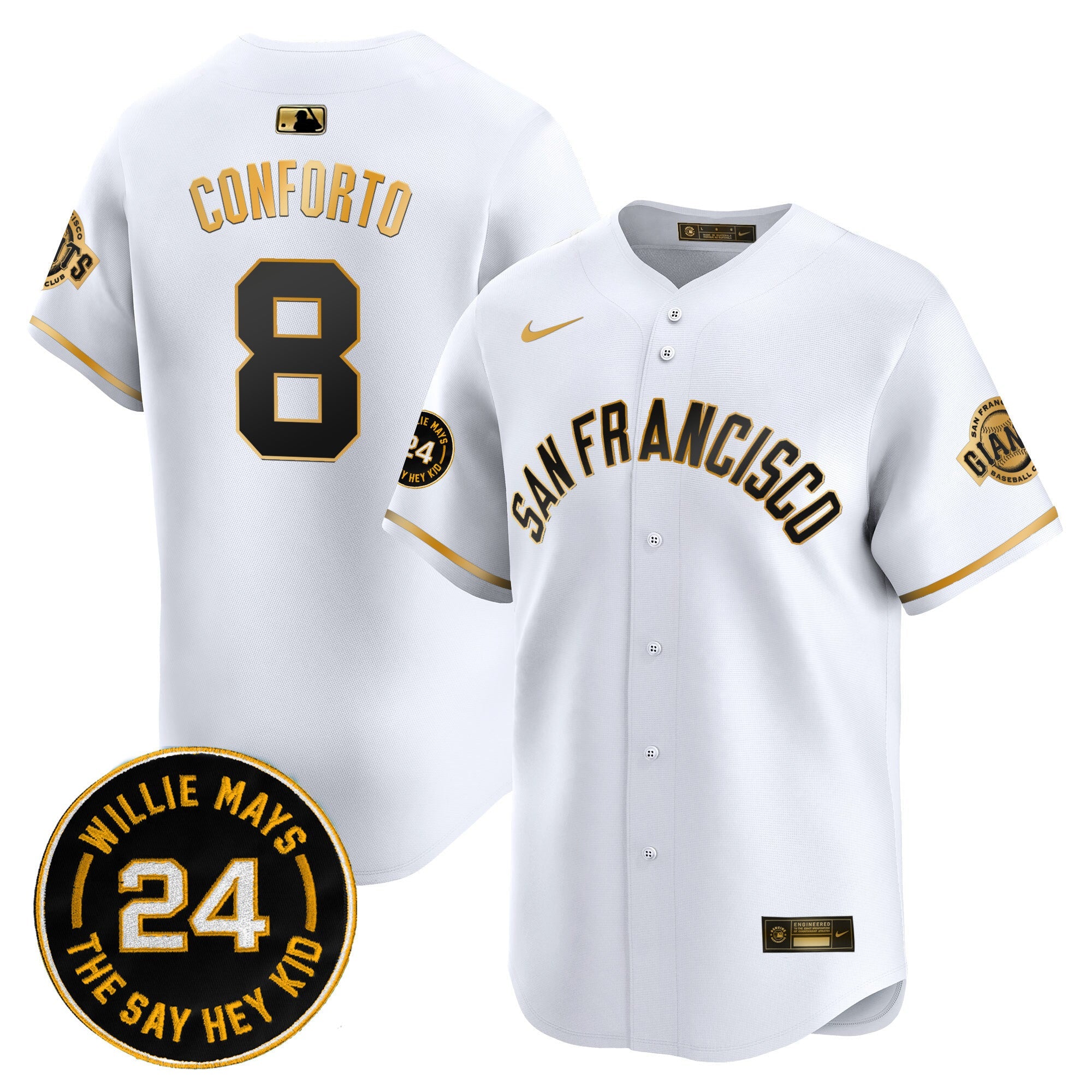 Men’s San Francisco 2024 Willie Mays Patch Vapor Premier Limited Jersey V5