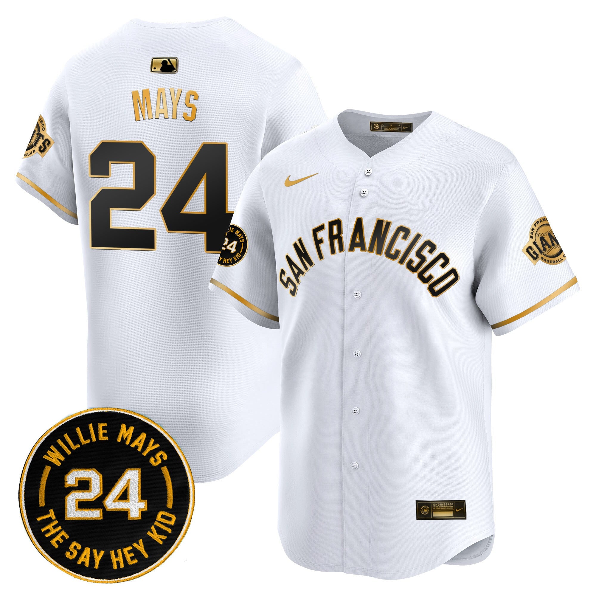 Men’s San Francisco 2024 Willie Mays Patch Vapor Premier Limited Jersey V5