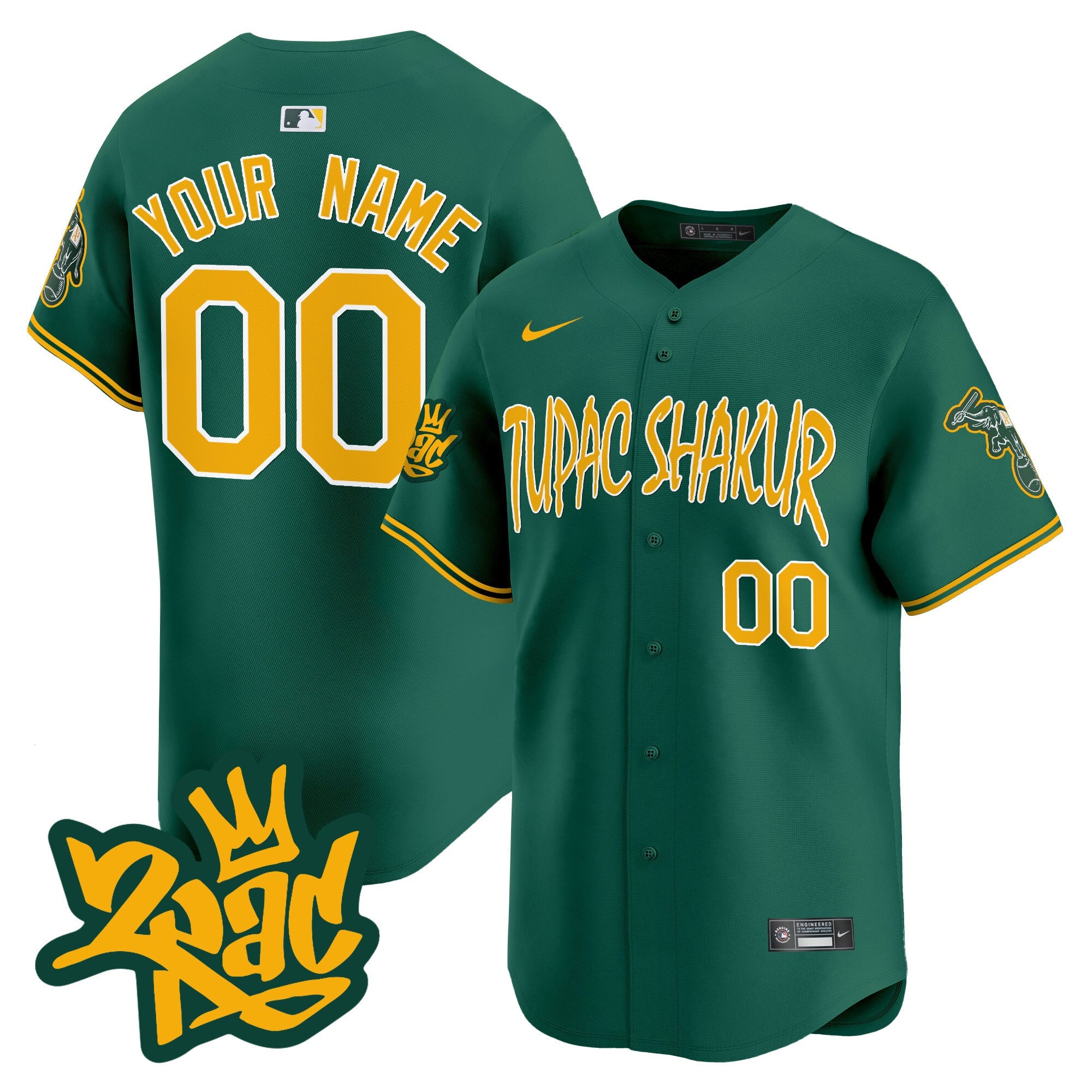 Oakland Tupac Shakur Vapor Premier Limited Custom Jersey