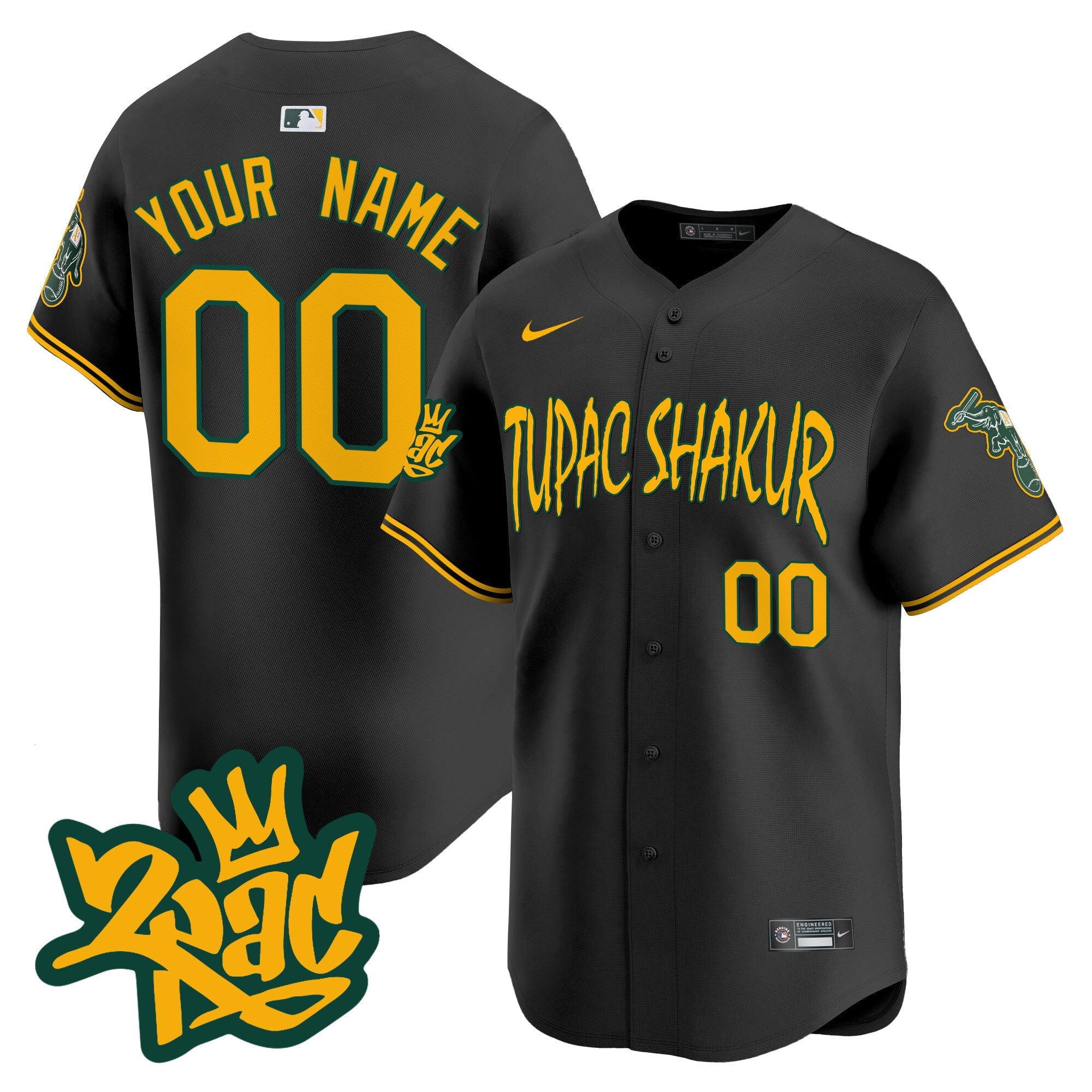 Oakland Tupac Shakur Vapor Premier Limited Custom Jersey