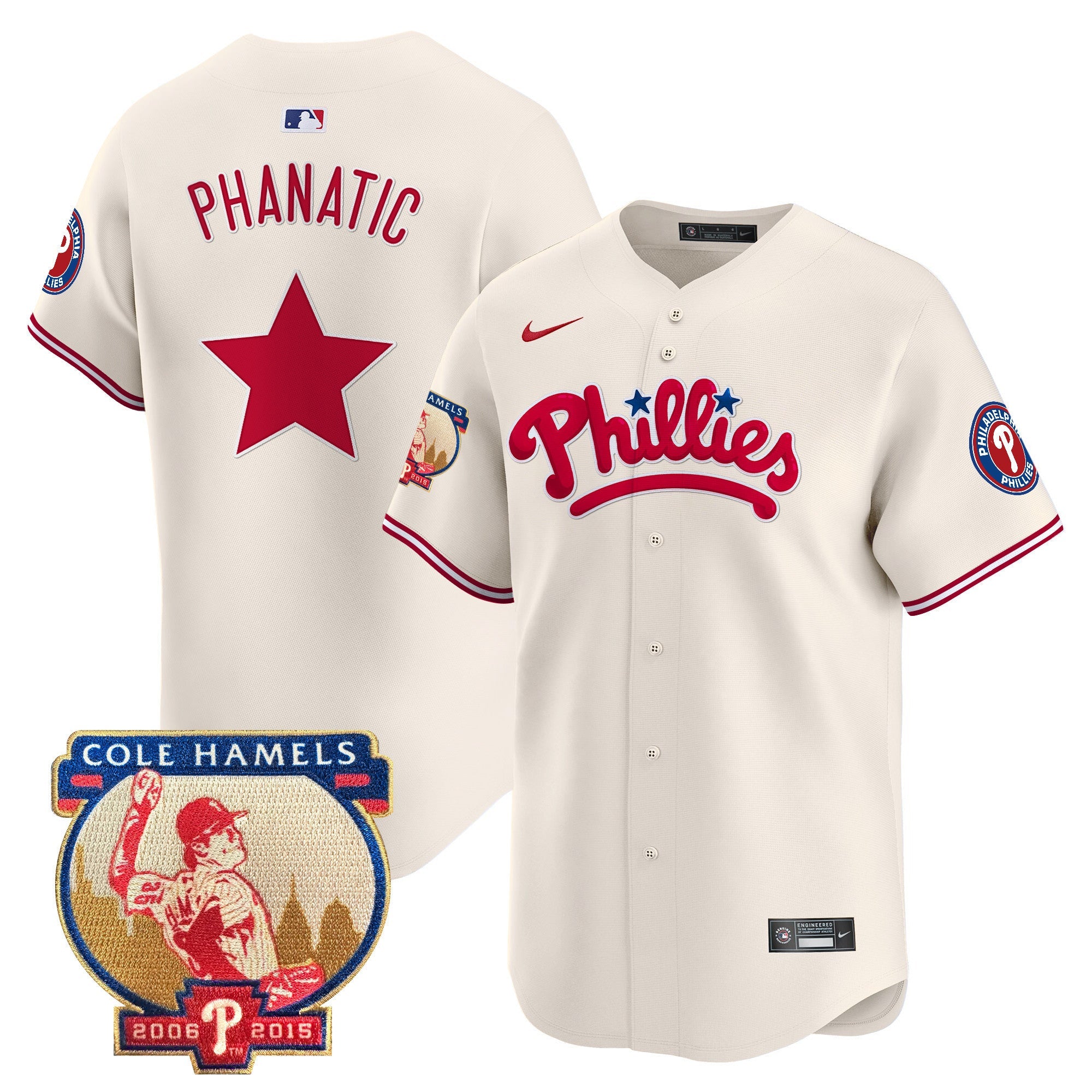 Men’s Cole Hamels Patch Vapor Premier Limited Jersey