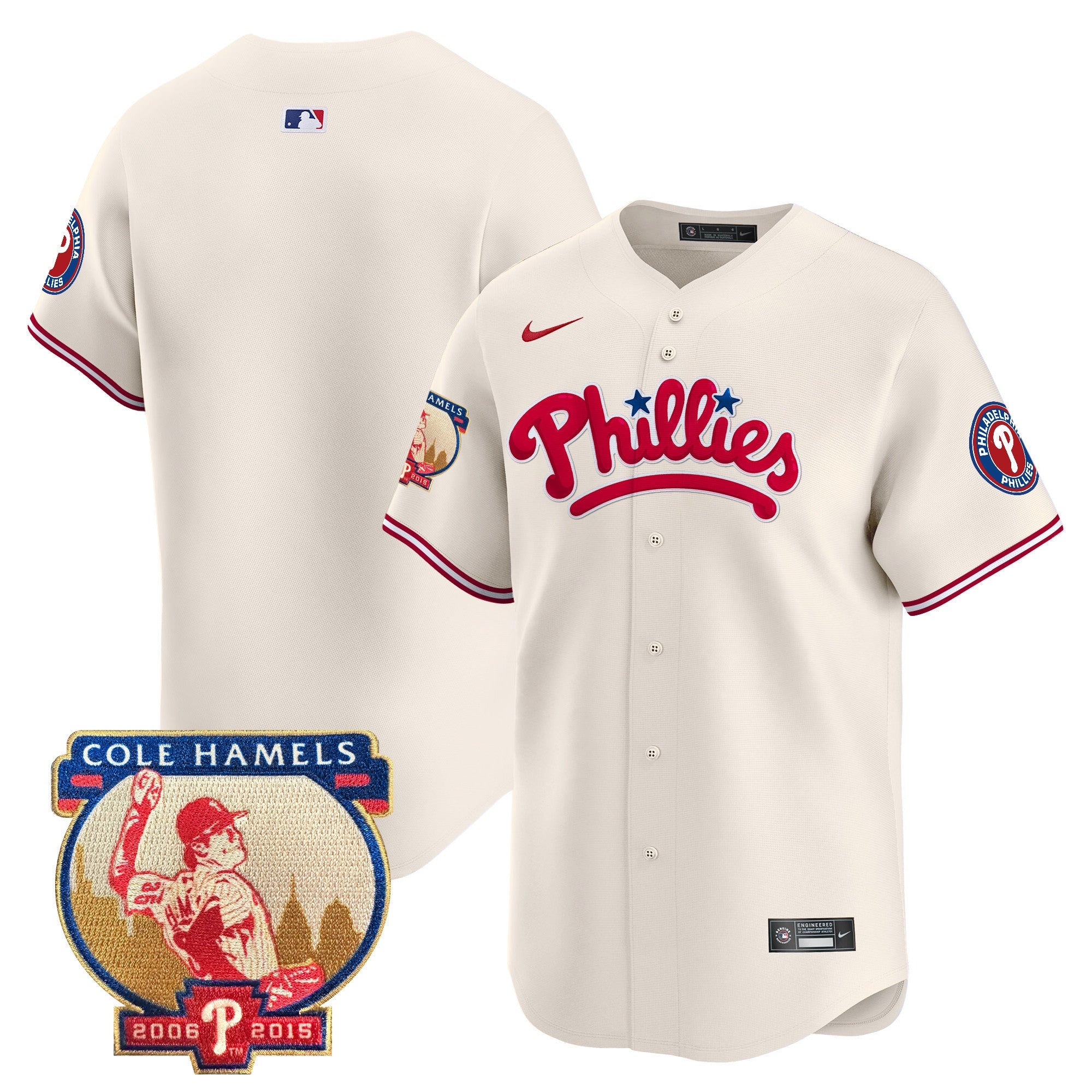 Men’s Cole Hamels Patch Vapor Premier Limited Jersey
