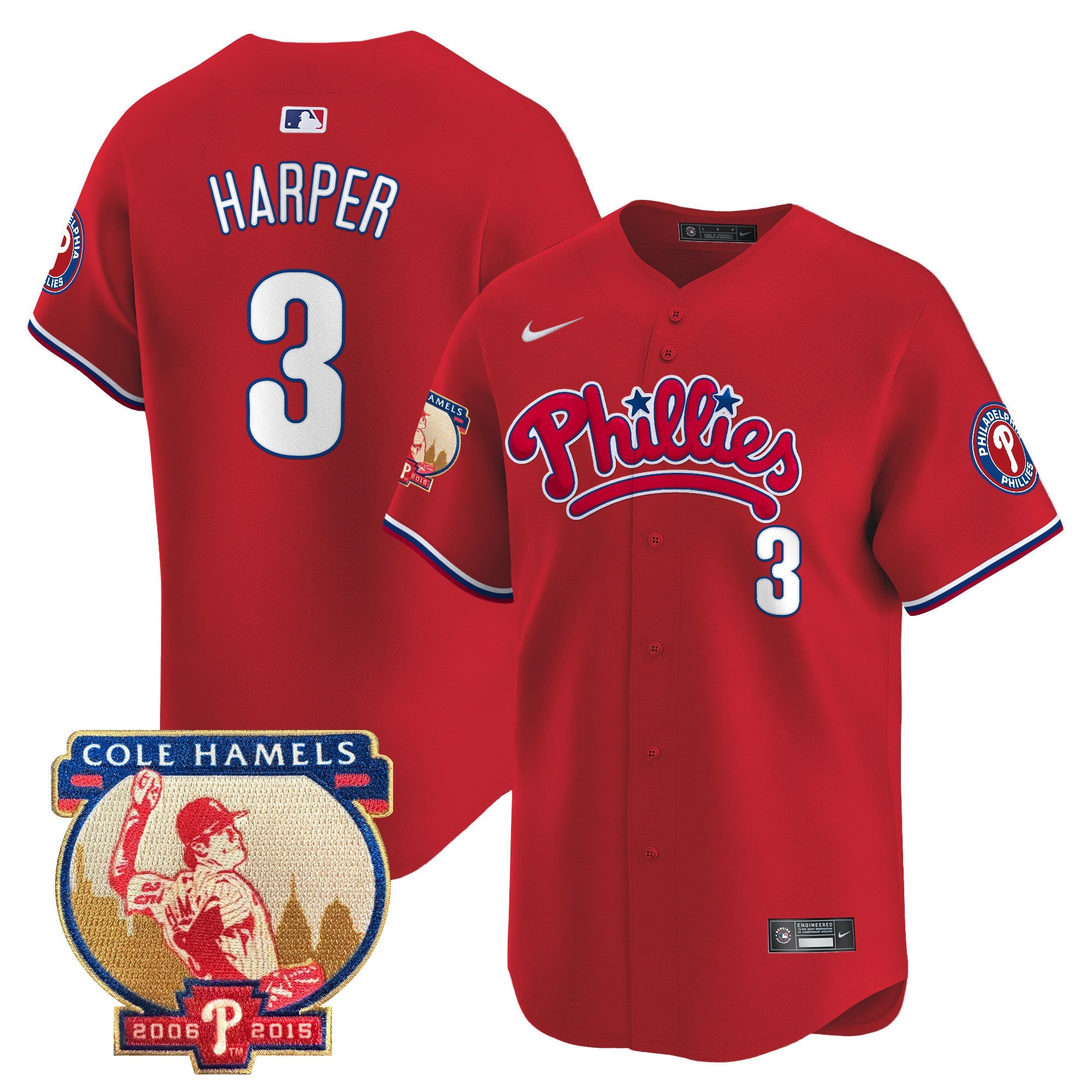 Men’s Cole Hamels Patch Vapor Premier Limited Jersey