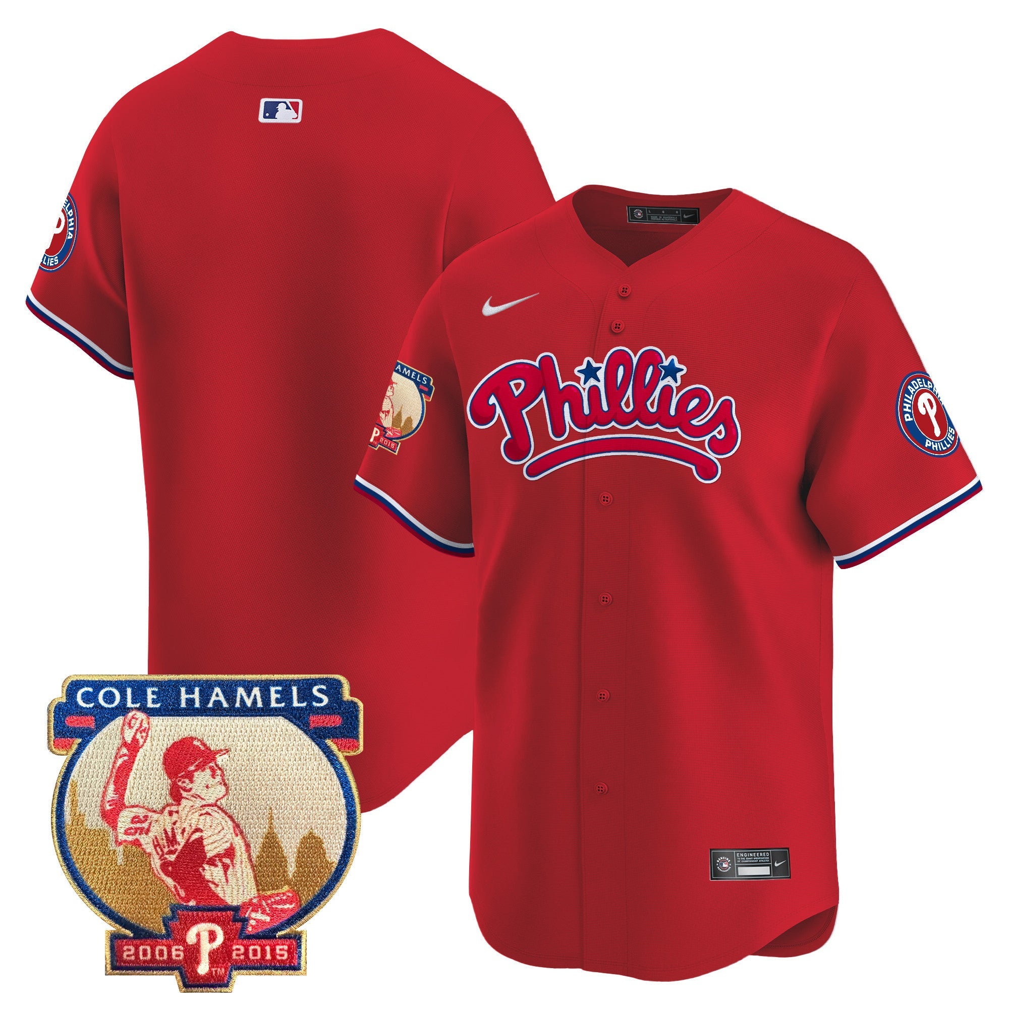 Men’s Cole Hamels Patch Vapor Premier Limited Jersey