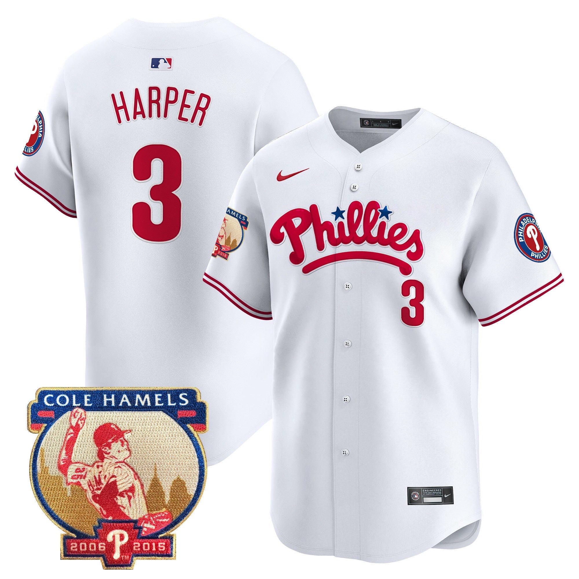 Men’s Cole Hamels Patch Vapor Premier Limited Jersey