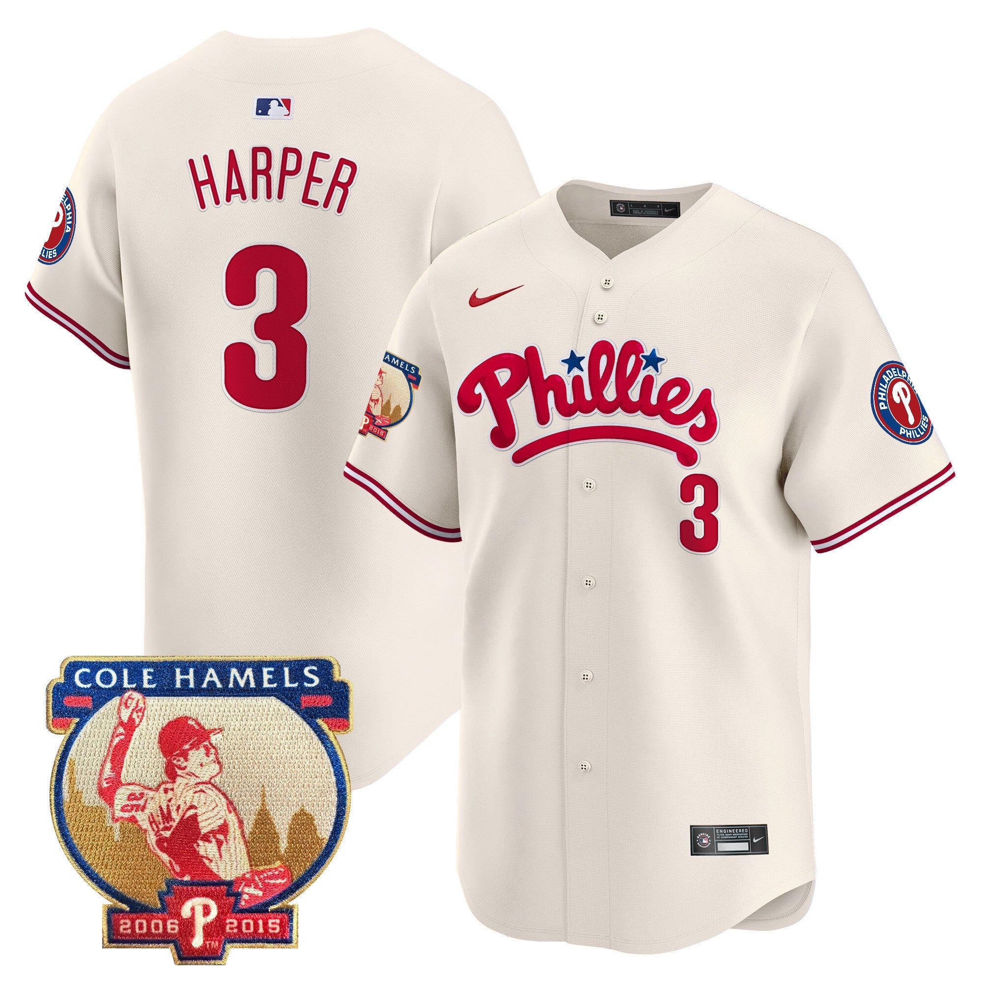 Men’s Cole Hamels Patch Vapor Premier Limited Jersey