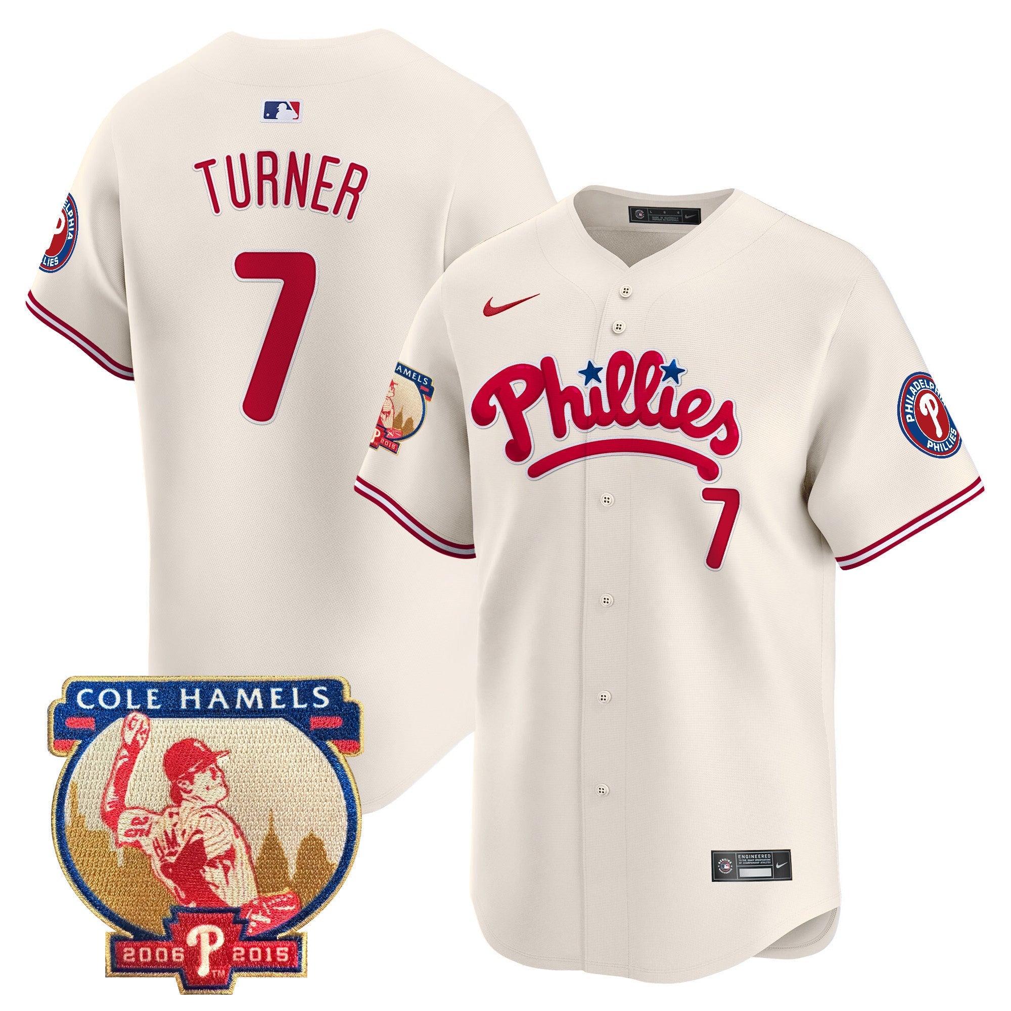 Men’s Cole Hamels Patch Vapor Premier Limited Jersey