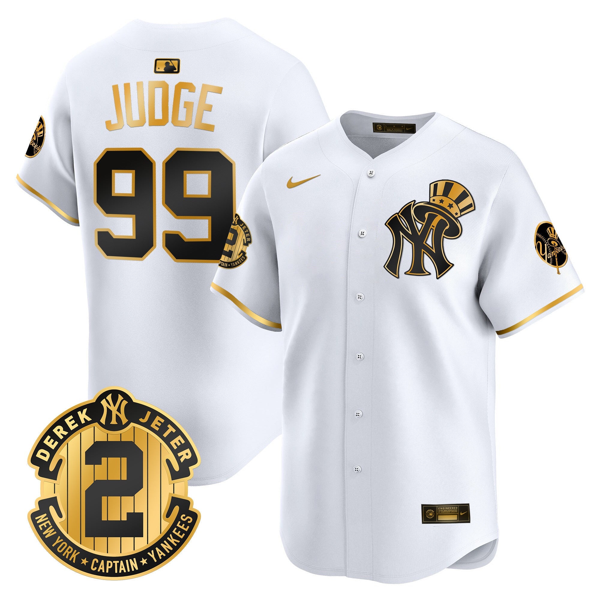 Men’s New York Derek Jeter Patch Vapor Premier Limited Jersey V2