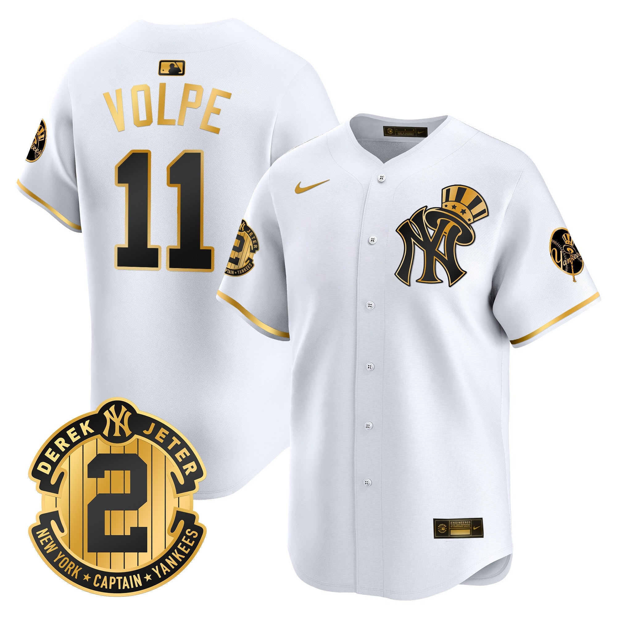 Men’s New York Derek Jeter Patch Vapor Premier Limited Jersey V2