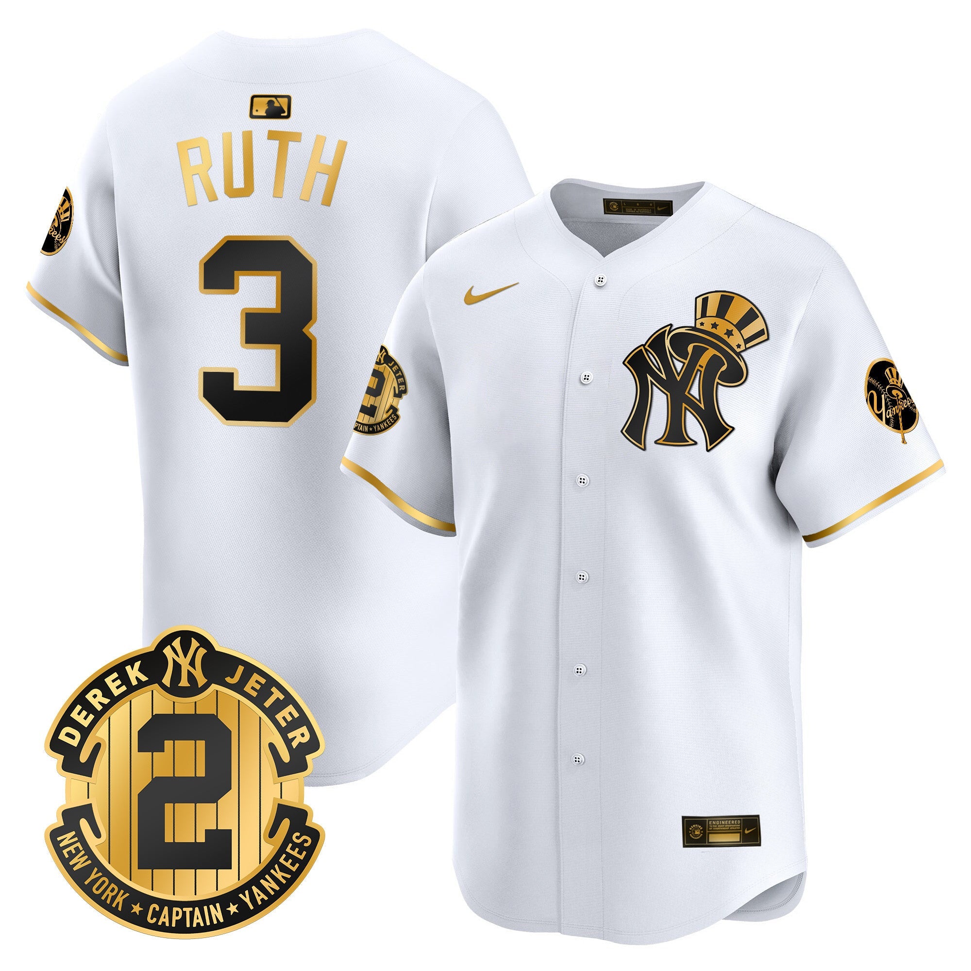 Men’s New York Derek Jeter Patch Vapor Premier Limited Jersey V2