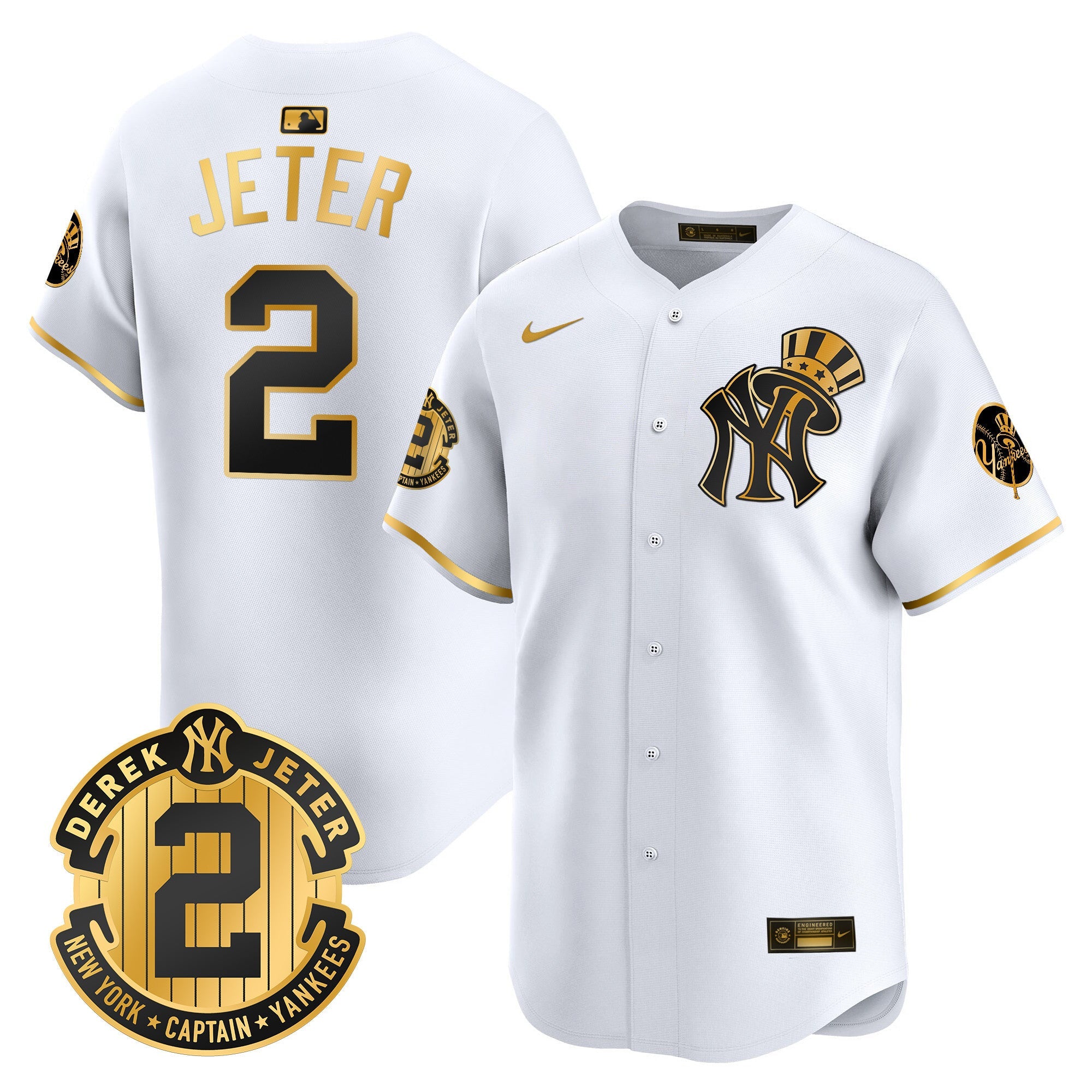Men’s New York Derek Jeter Patch Vapor Premier Limited Jersey V2