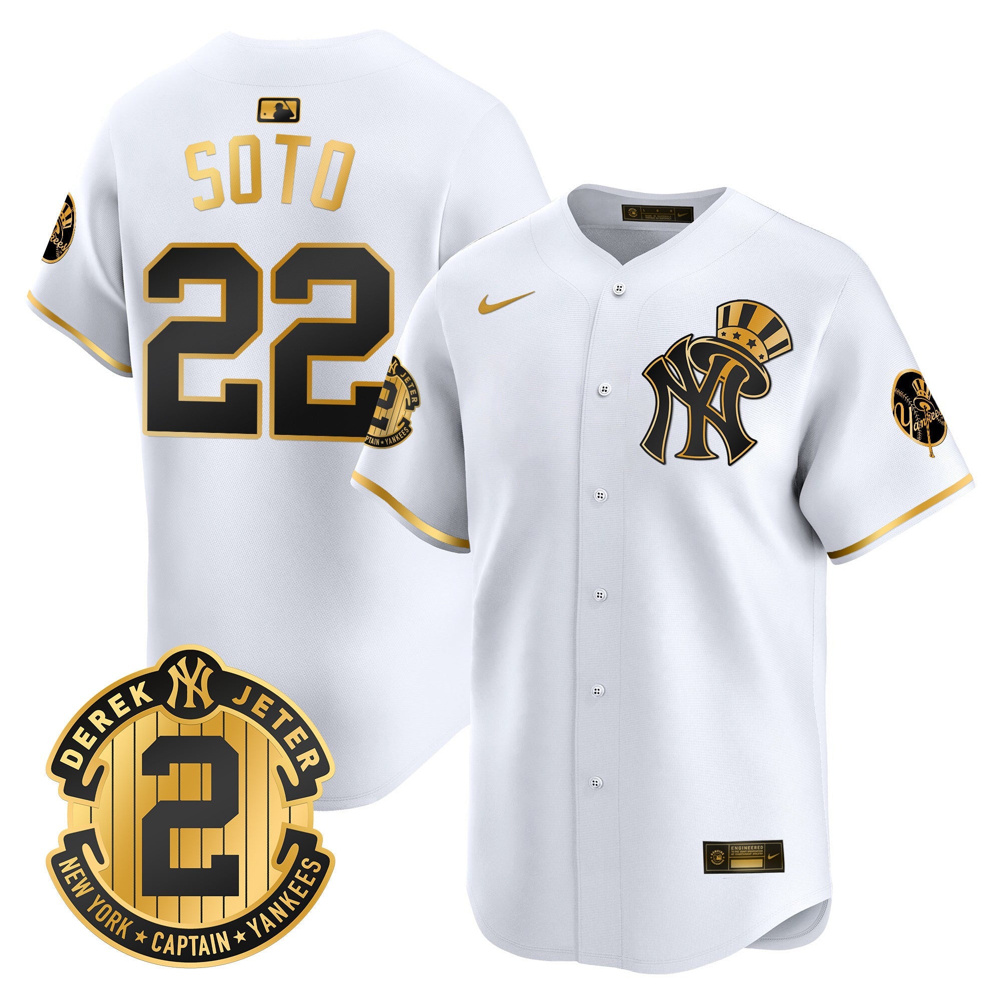Men’s New York Derek Jeter Patch Vapor Premier Limited Jersey V2