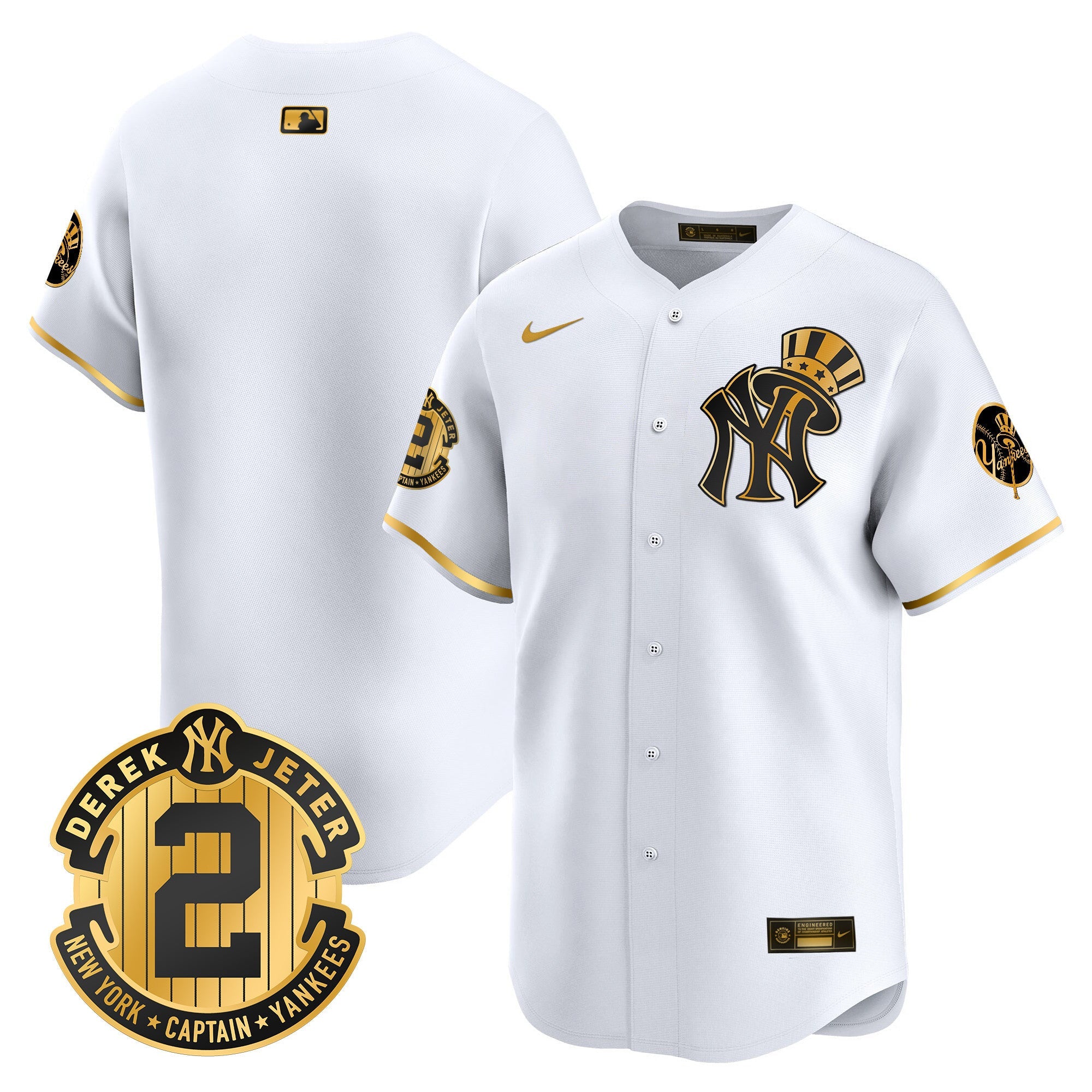Men’s New York Derek Jeter Patch Vapor Premier Limited Jersey V2
