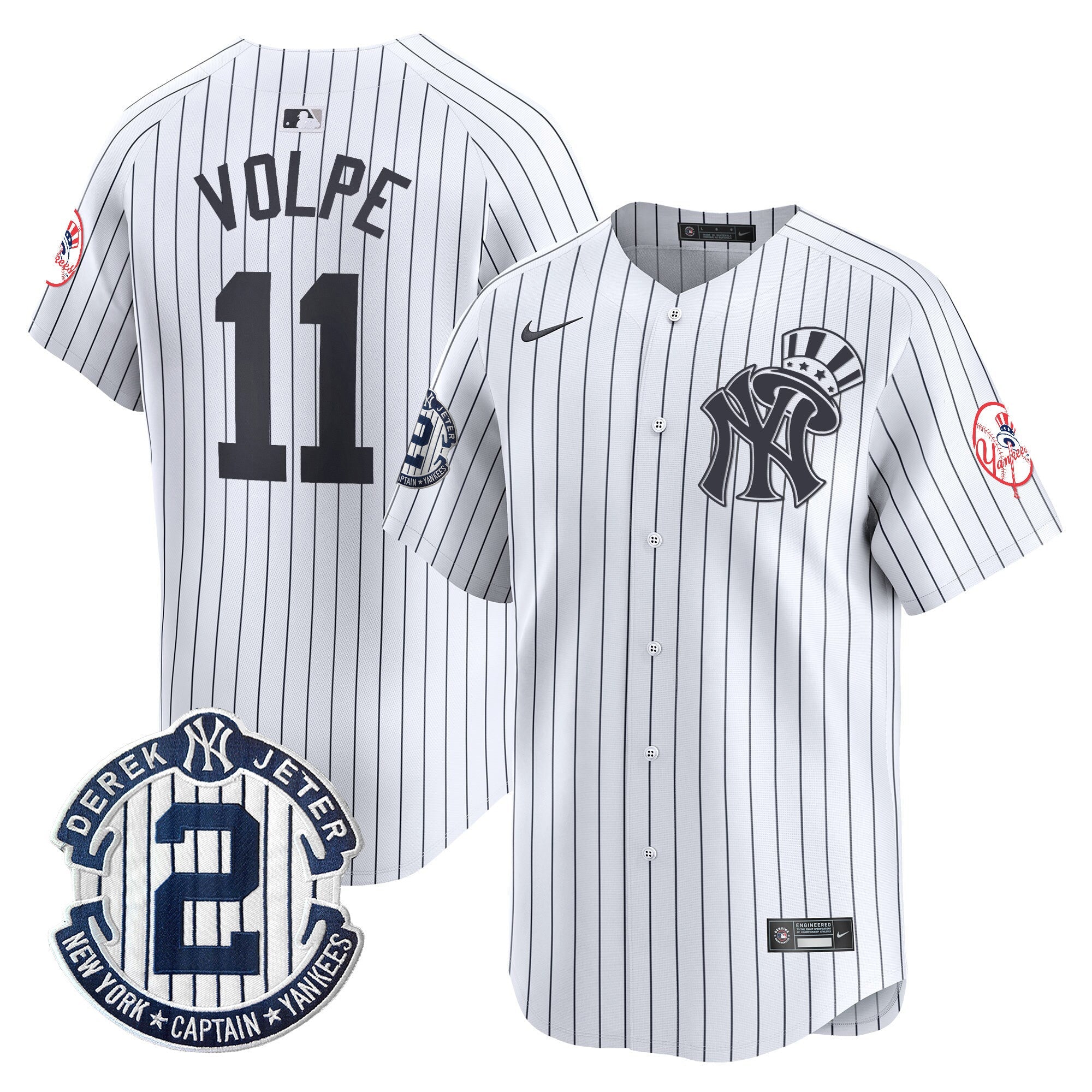 Men’s New York Derek Jeter Patch Vapor Premier Limited Jersey V2