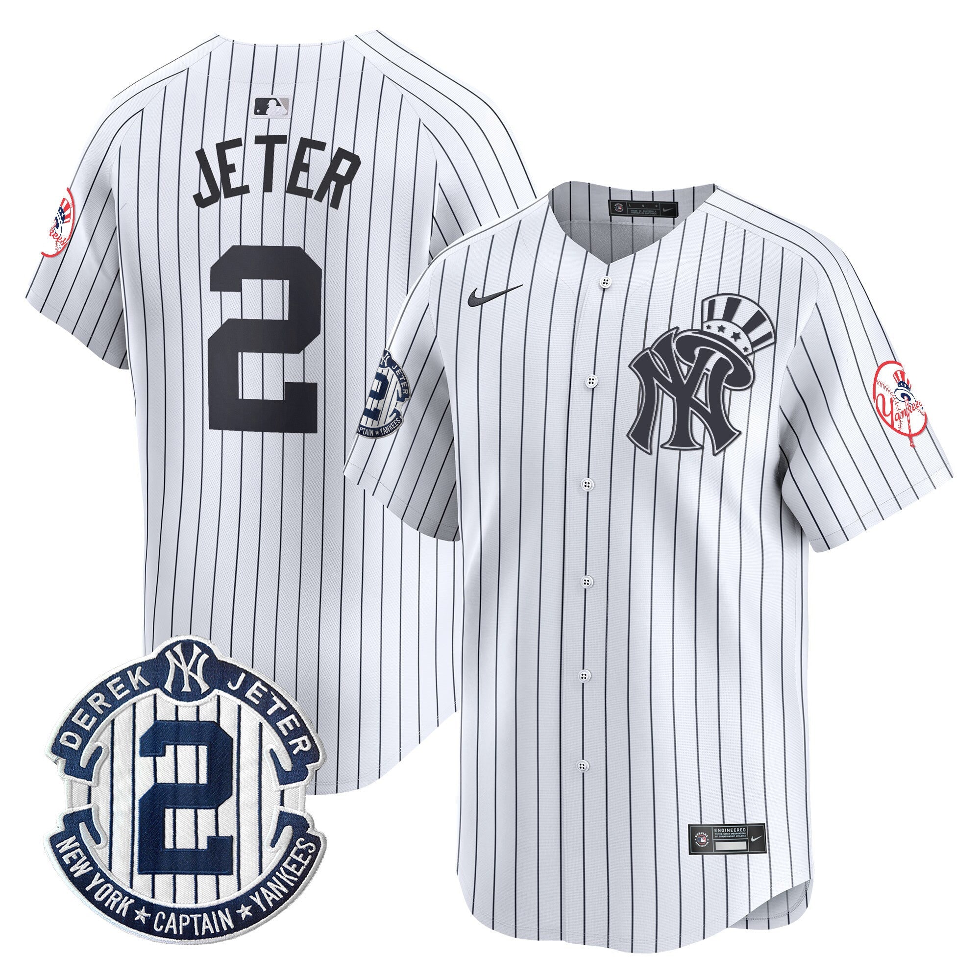 Men’s New York Derek Jeter Patch Vapor Premier Limited Jersey V2