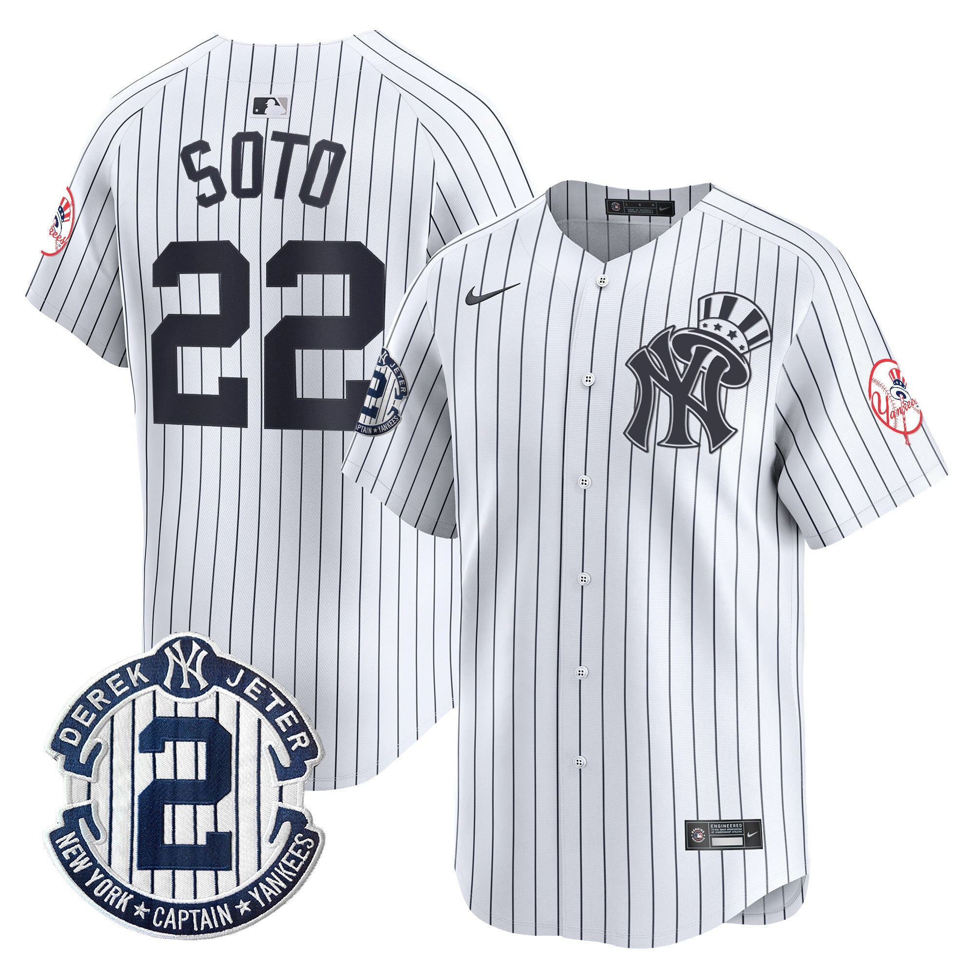 Men’s New York Derek Jeter Patch Vapor Premier Limited Jersey V2