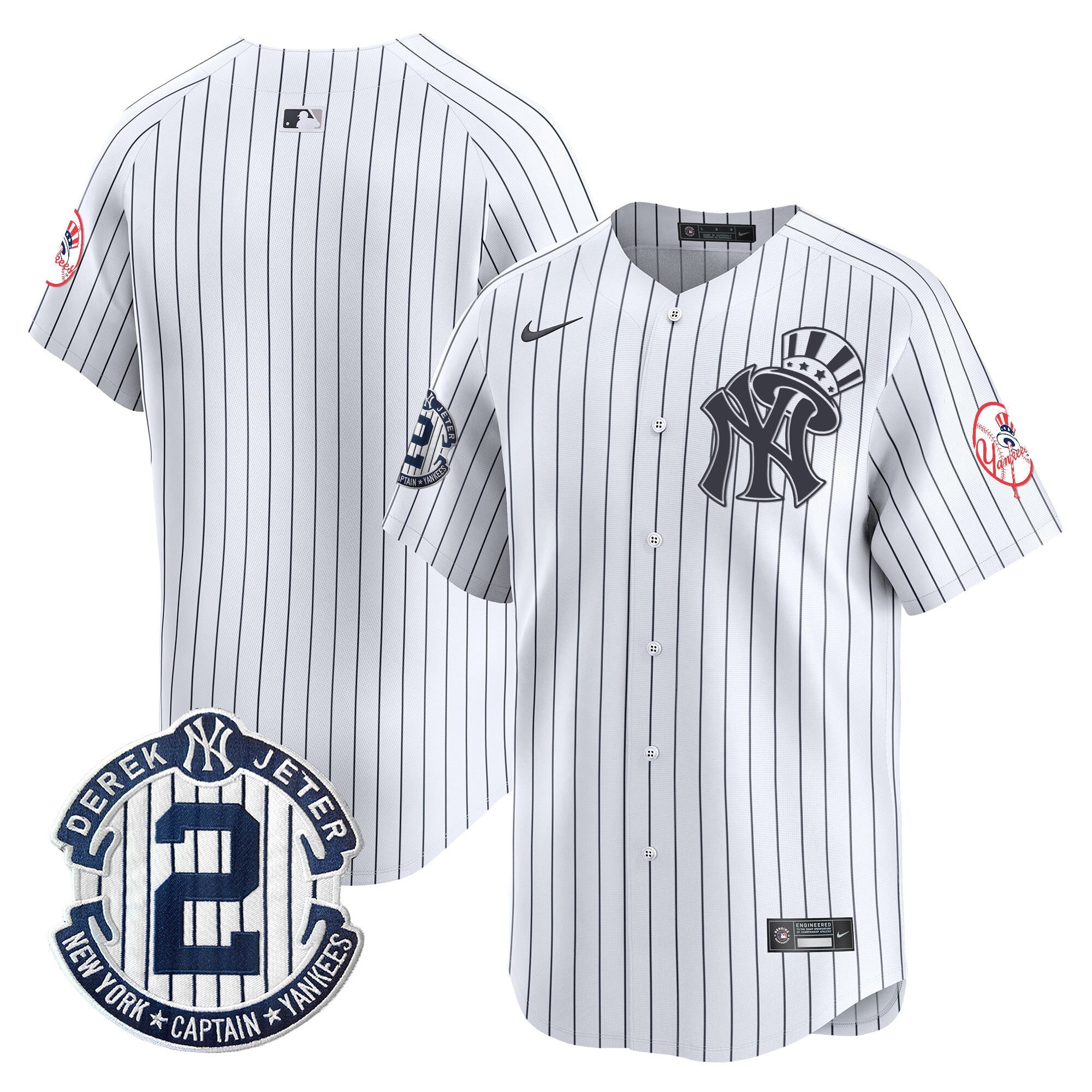 Men’s New York Derek Jeter Patch Vapor Premier Limited Jersey V2