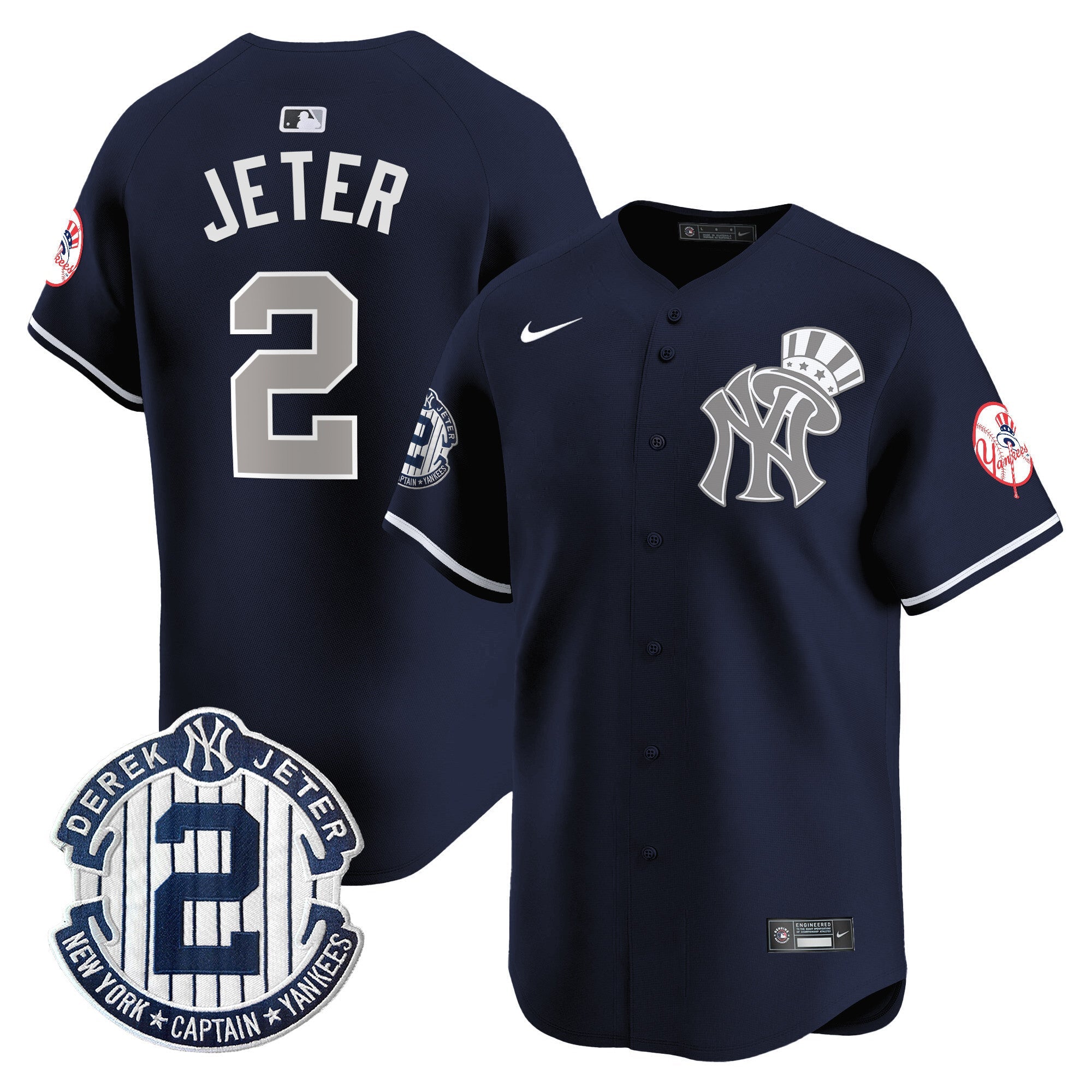 Men’s New York Derek Jeter Patch Vapor Premier Limited Jersey V2