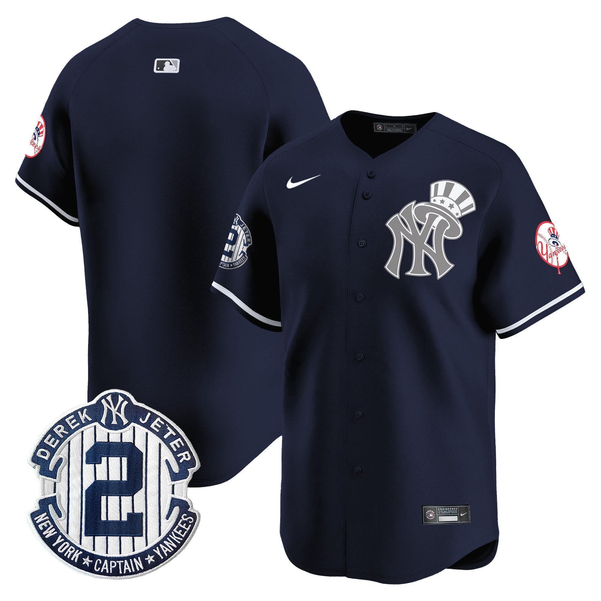 Men’s New York Derek Jeter Patch Vapor Premier Limited Jersey V2