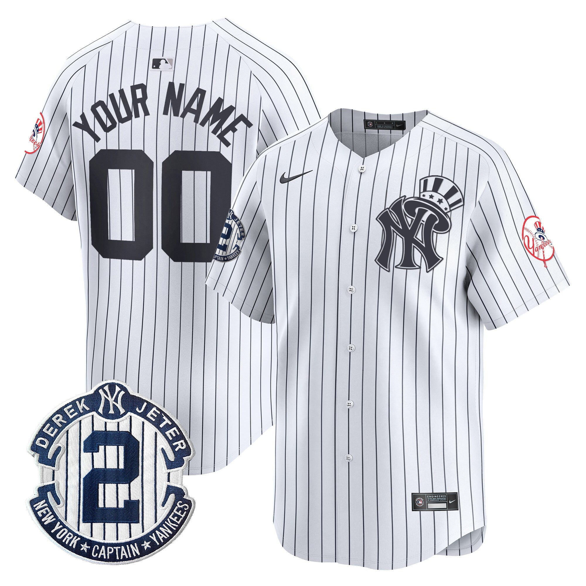 New York Derek Jeter Patch Vapor Premier Limited Custom Jersey V2