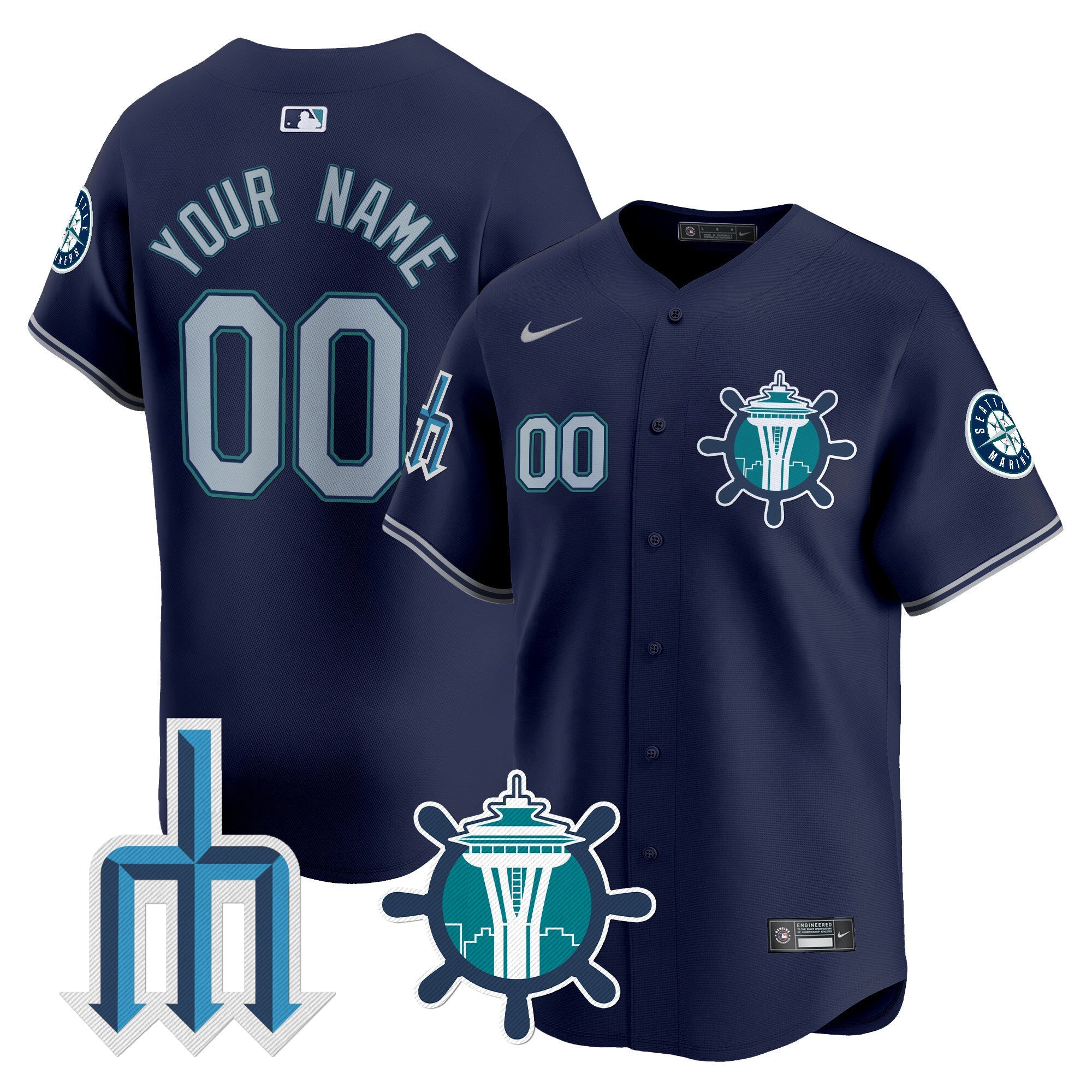 Seattle Trident Patch Vapor Premier Limited Custom Jersey