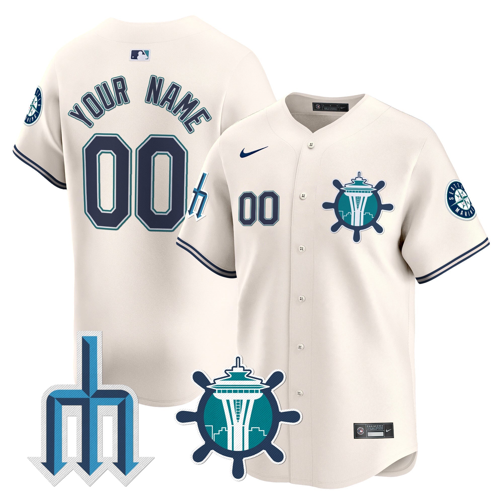 Seattle Trident Patch Vapor Premier Limited Custom Jersey