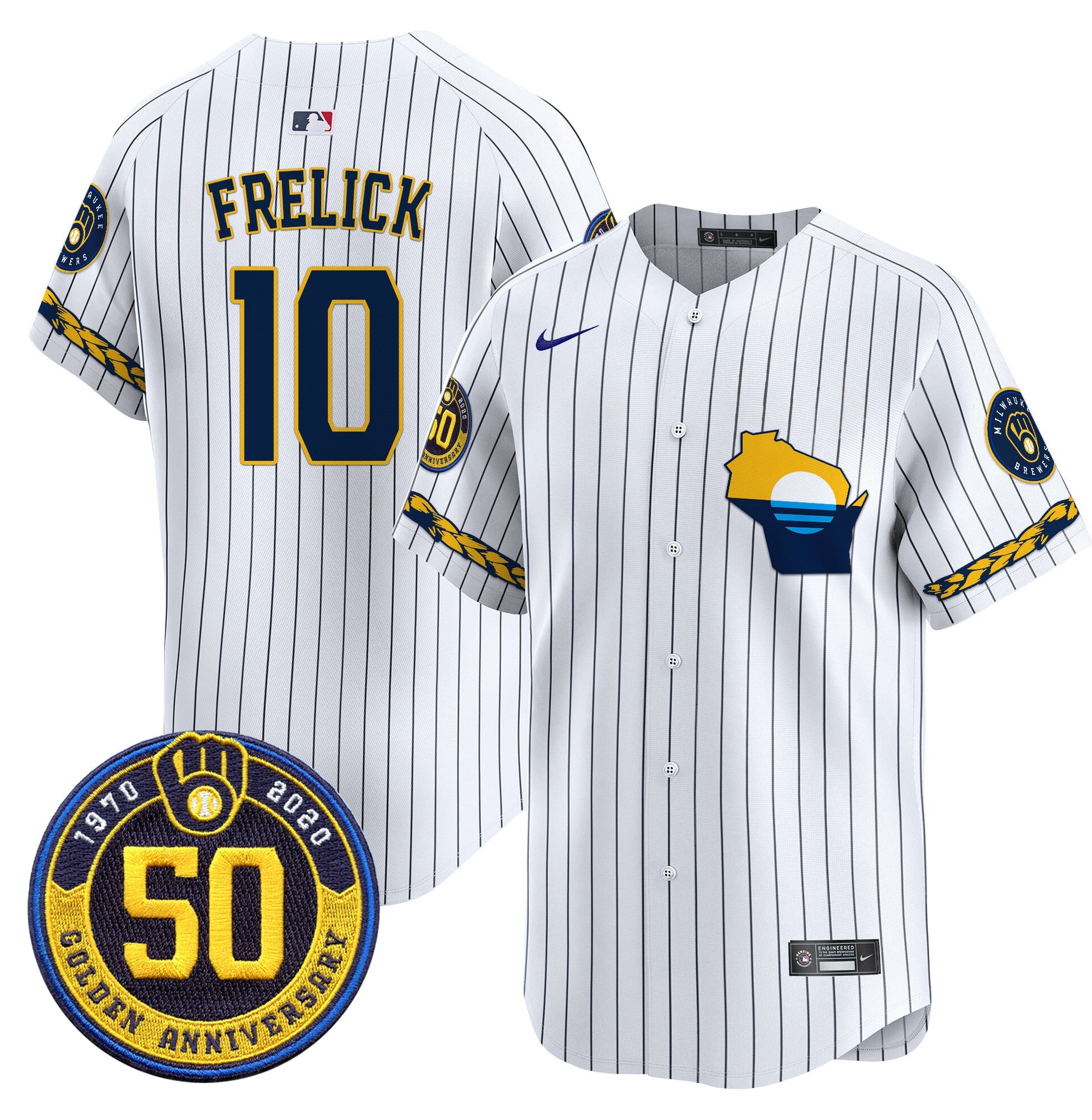 Men’s Milwaukee Golden 50th Anniversary Patch Vapor Premier Limited Jersey