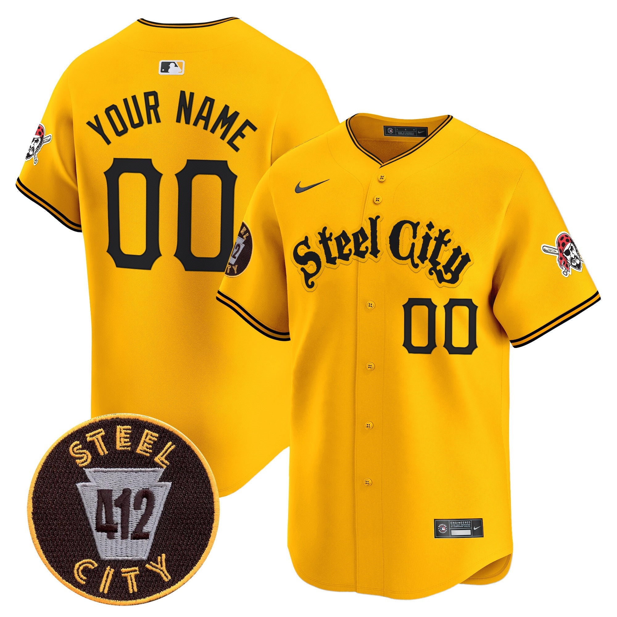 Pittsburgh 412 Patch Vapor Premier Limited Custom Jersey