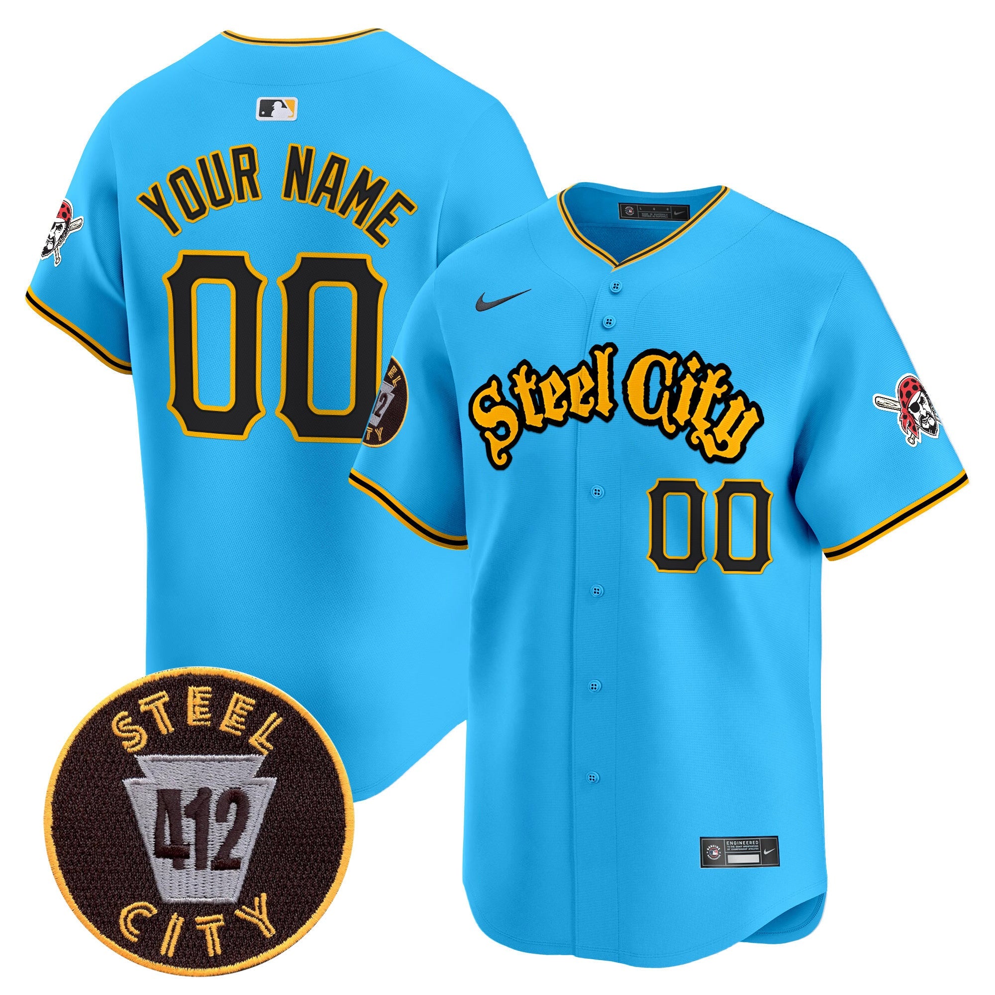 Pittsburgh 412 Patch Vapor Premier Limited Custom Jersey