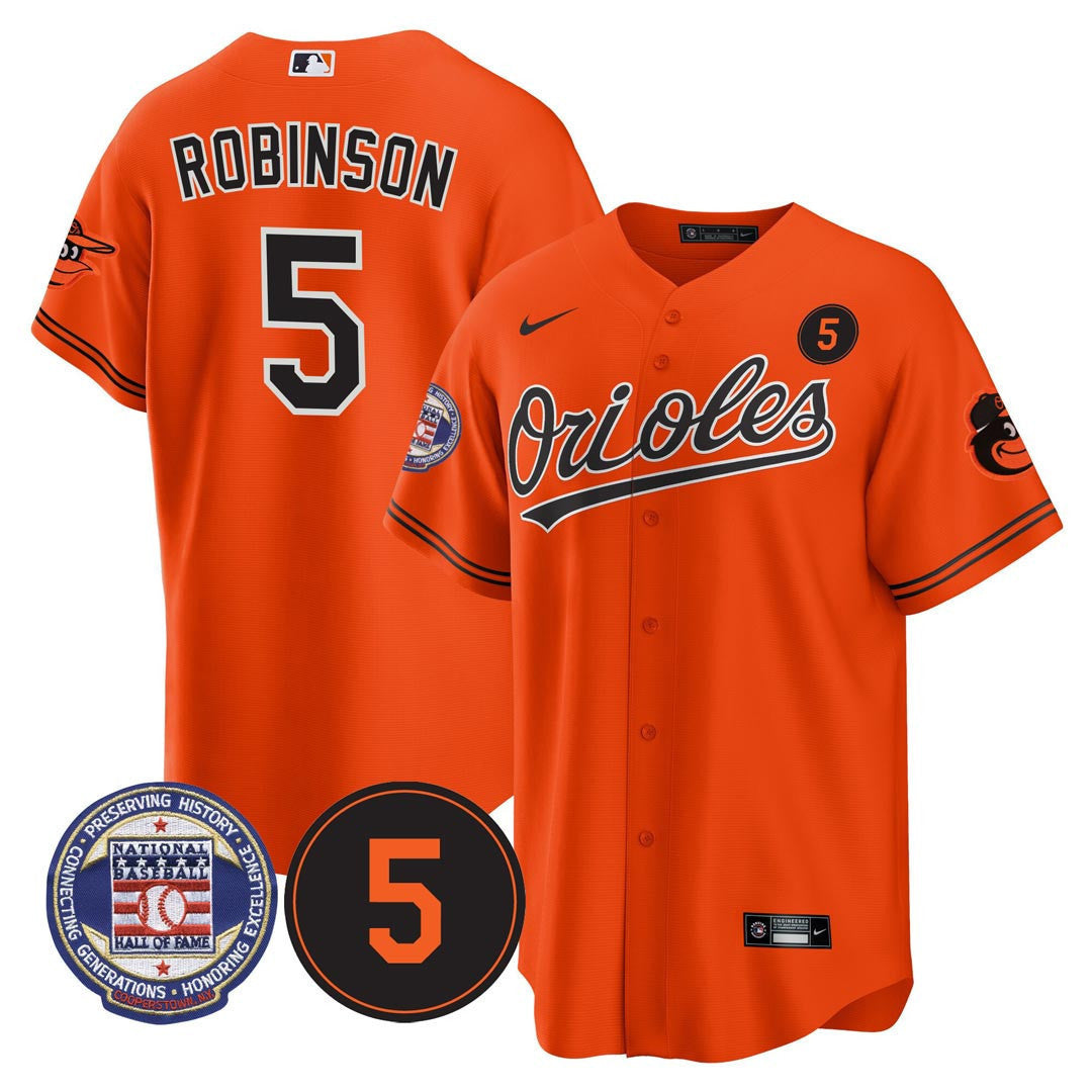#5 Brooks Robinson Baltimore Hall Of Fame Patch Jersey