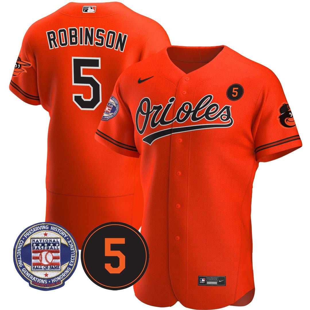 #5 Brooks Robinson Baltimore Hall Of Fame Patch Jersey