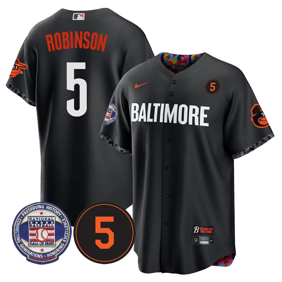 #5 Brooks Robinson Baltimore Hall Of Fame Patch Jersey