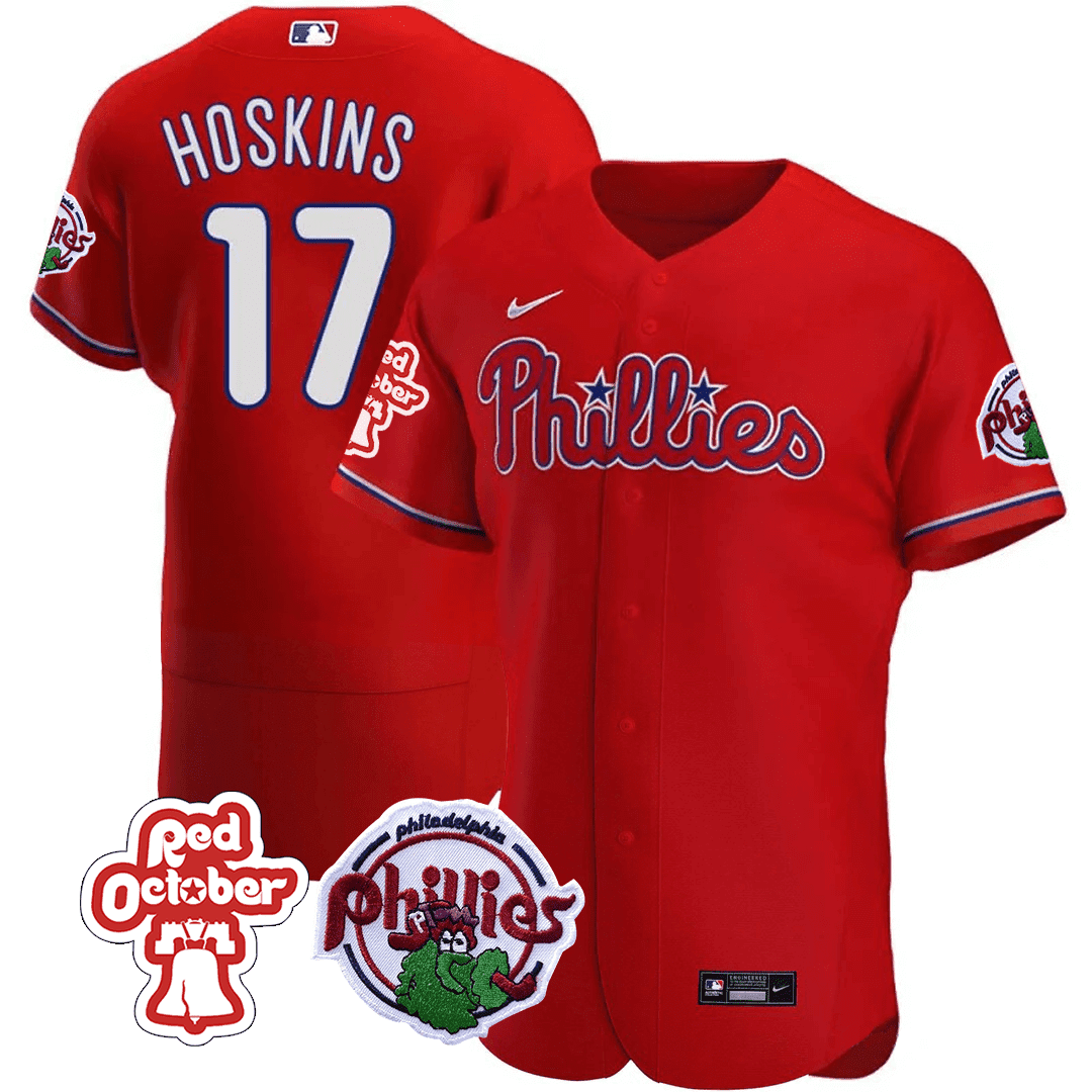 Men’s Philadelphia Red October Patch Flex Base Jersey
