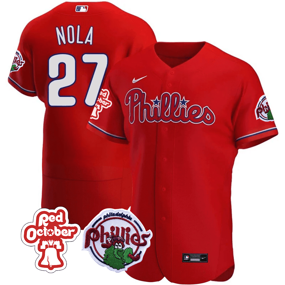 Men’s Philadelphia Red October Patch Flex Base Jersey