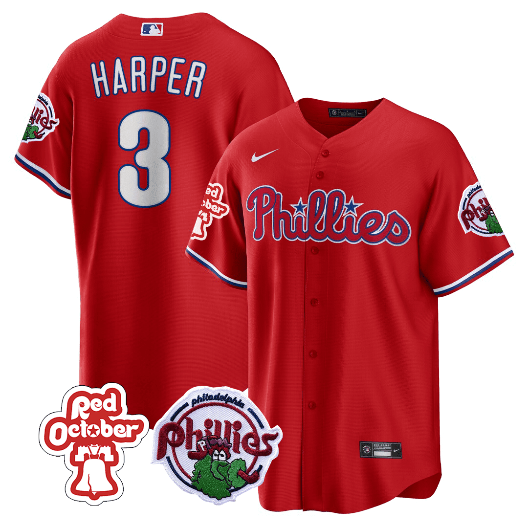 Men’s Philadelphia Red October Patch Cool Base Jersey